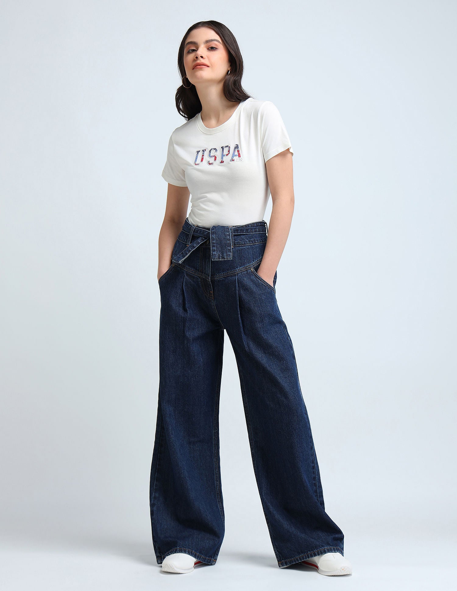 Boho Applique Regular Fit T-Shirt Off White - U.S. POLO ASSN. | Large