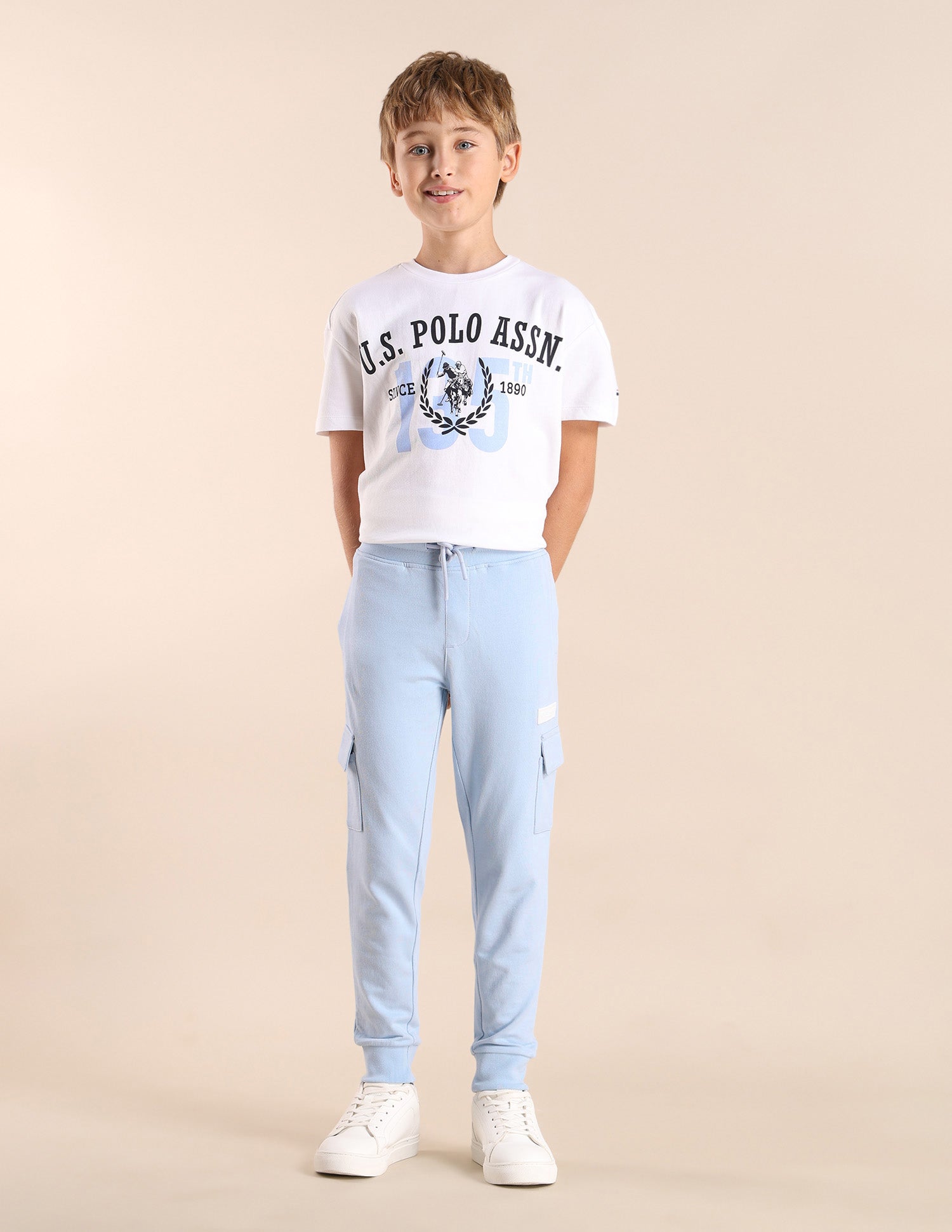 Boys Pure CottonTrack Pants Blue - U.S. POLO ASSN. | Large