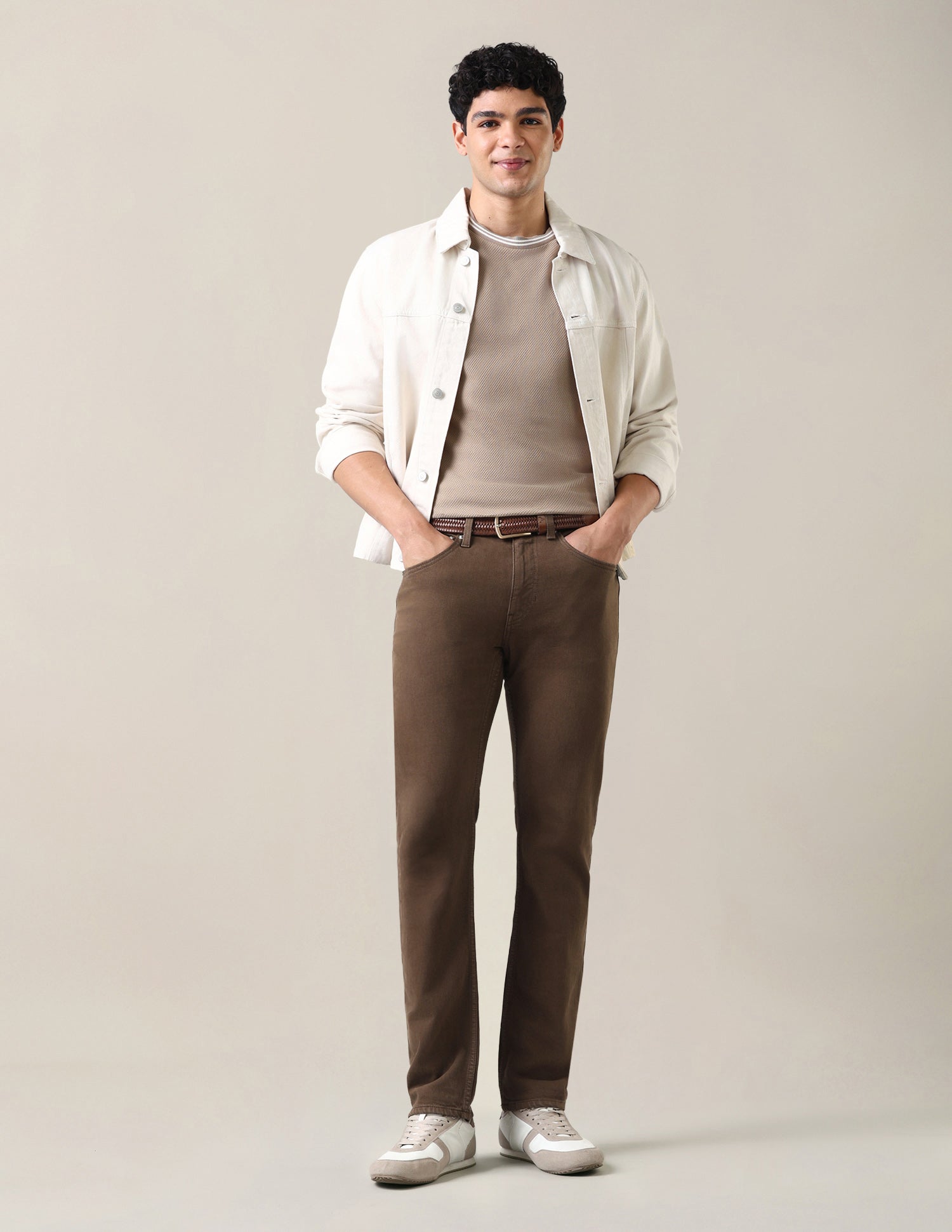 Harold Slim Straight Fit Brown Jeans Khaki - U.S. Polo Assn. India | Large