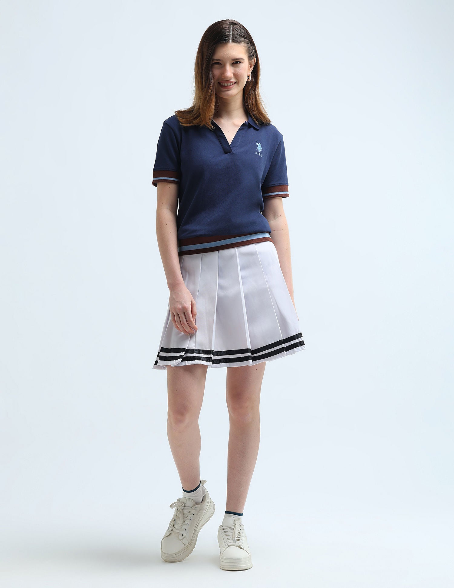 Boxy Fit Tipped Polo Shirt Navy - U.S. POLO ASSN. | Large