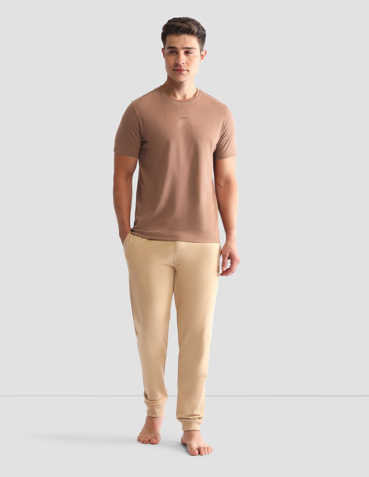 Round Neck Solid Loungewear T-Shirt Dill - U.S. POLO ASSN. | Large