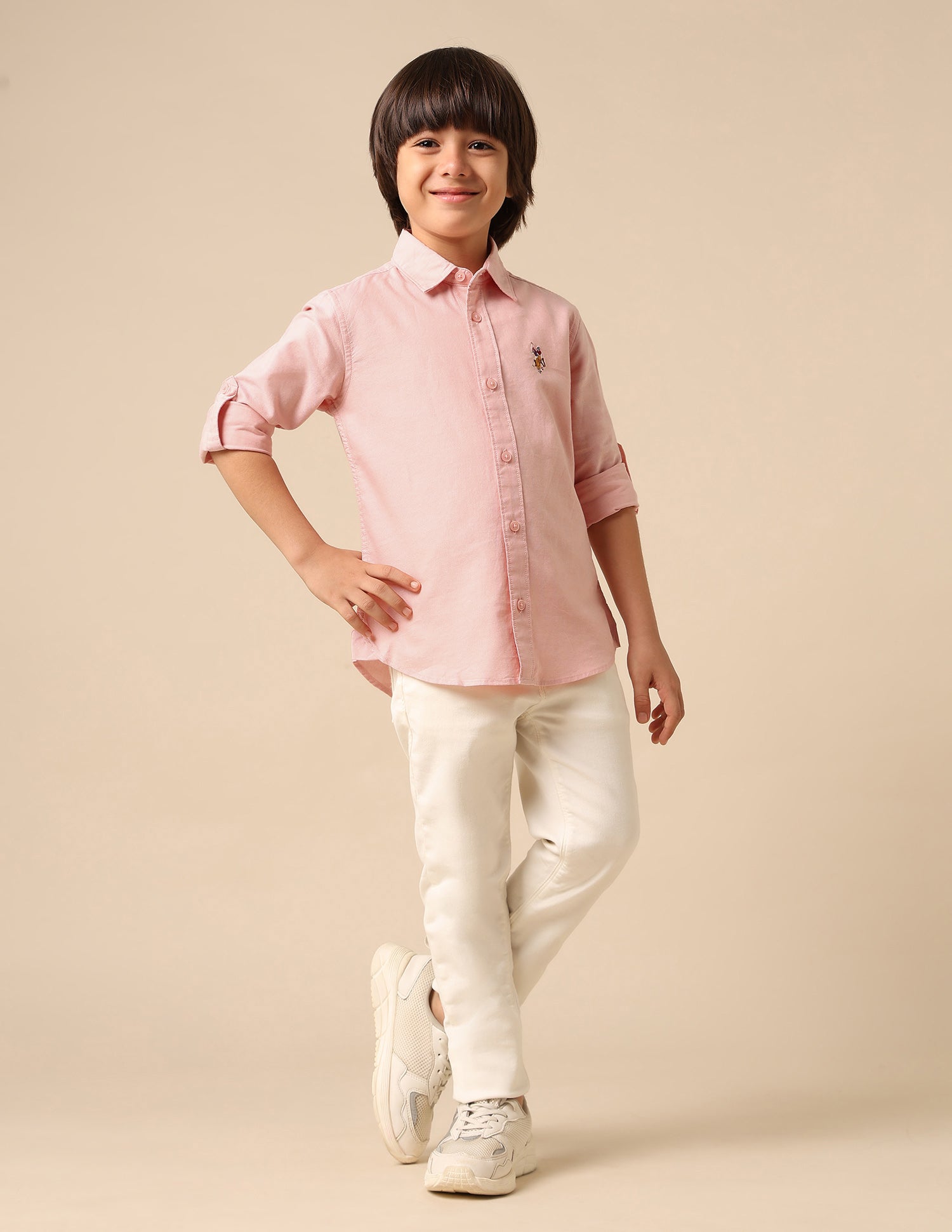 Boys Solid Oxford Shirt Pink - U.S. POLO ASSN. | Large