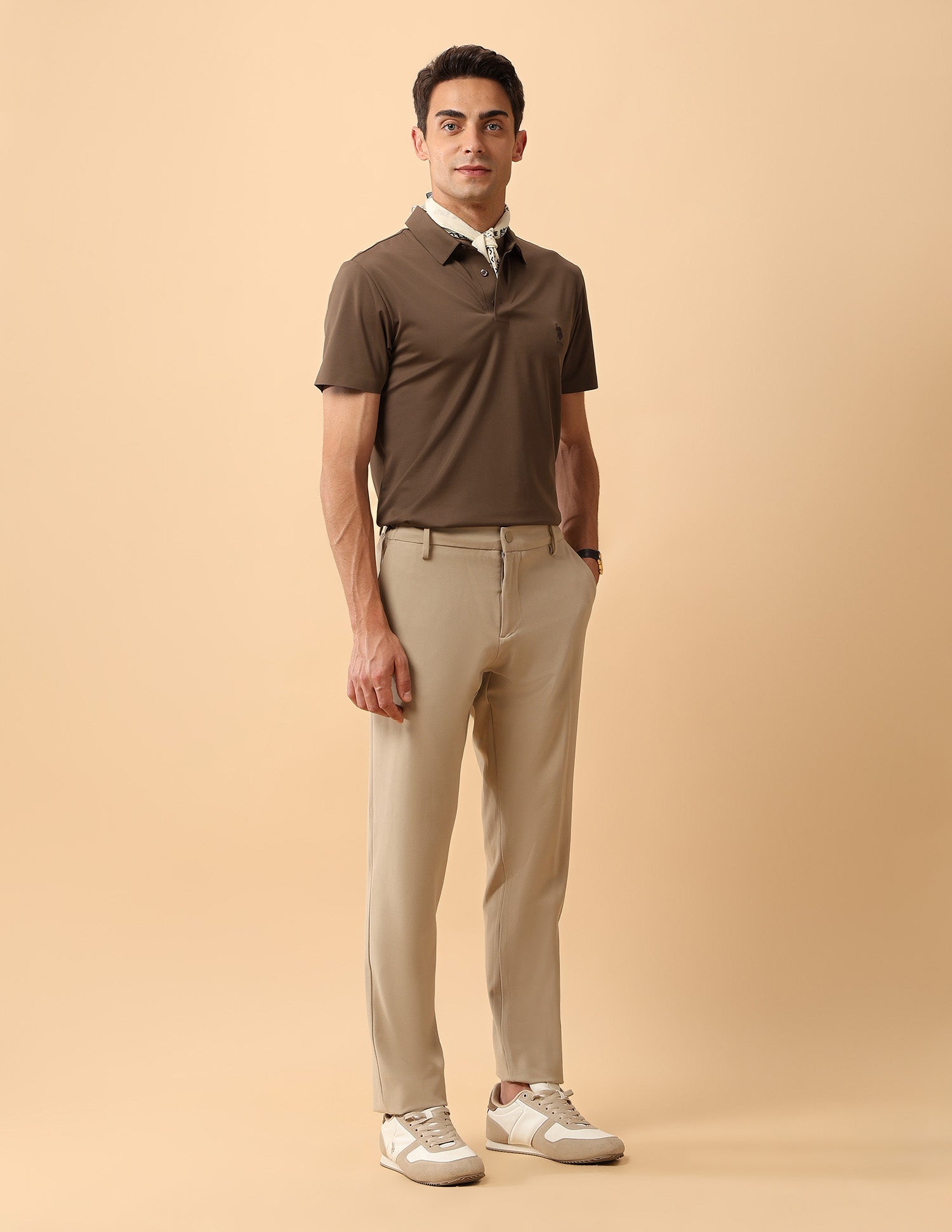Pacho X Slim Fit Solid Polo Shirt Brown - U.S. POLO ASSN. | Large