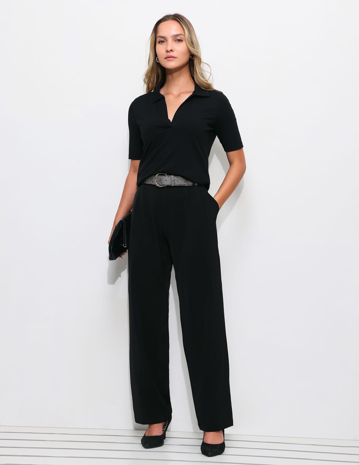 Solid Regular Fit Polo Shirt Black - U.S. Polo Assn. India | Large