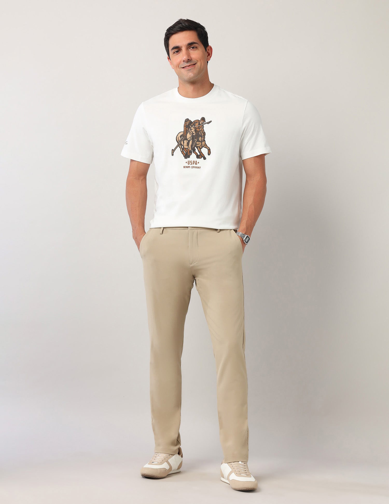 Pure Cotton Americana T-Shirt Ivory - U.S. Polo Assn. India | Large