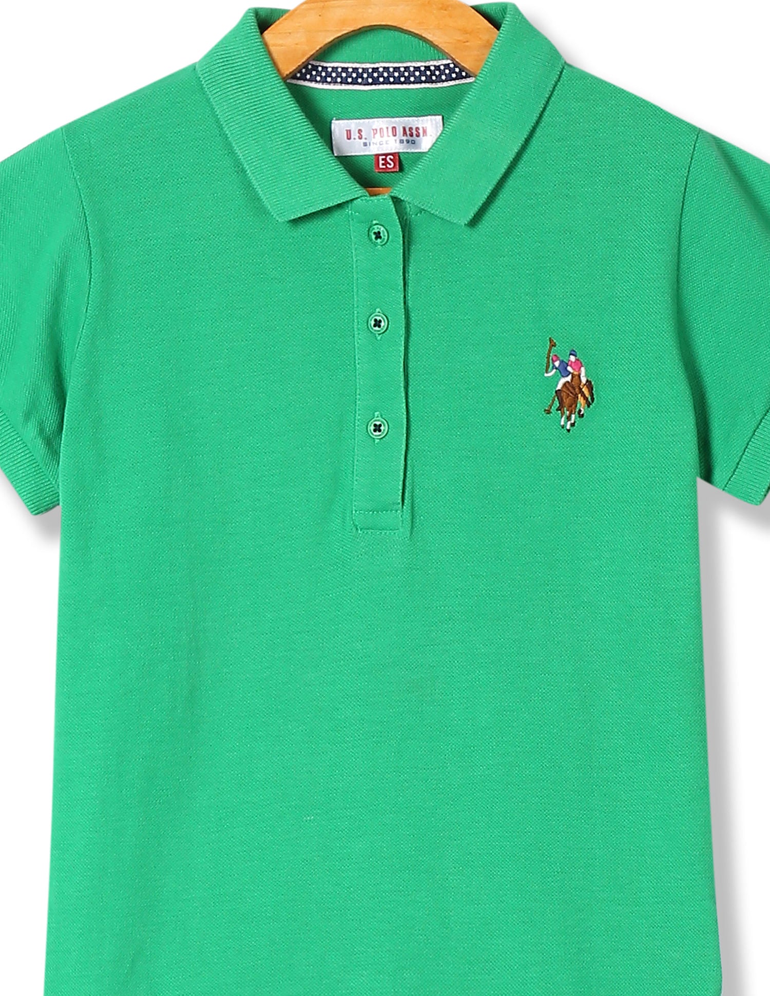 Girls Solid Pique Polo Shirt Vibrant Green - U.S. POLO ASSN. | Large