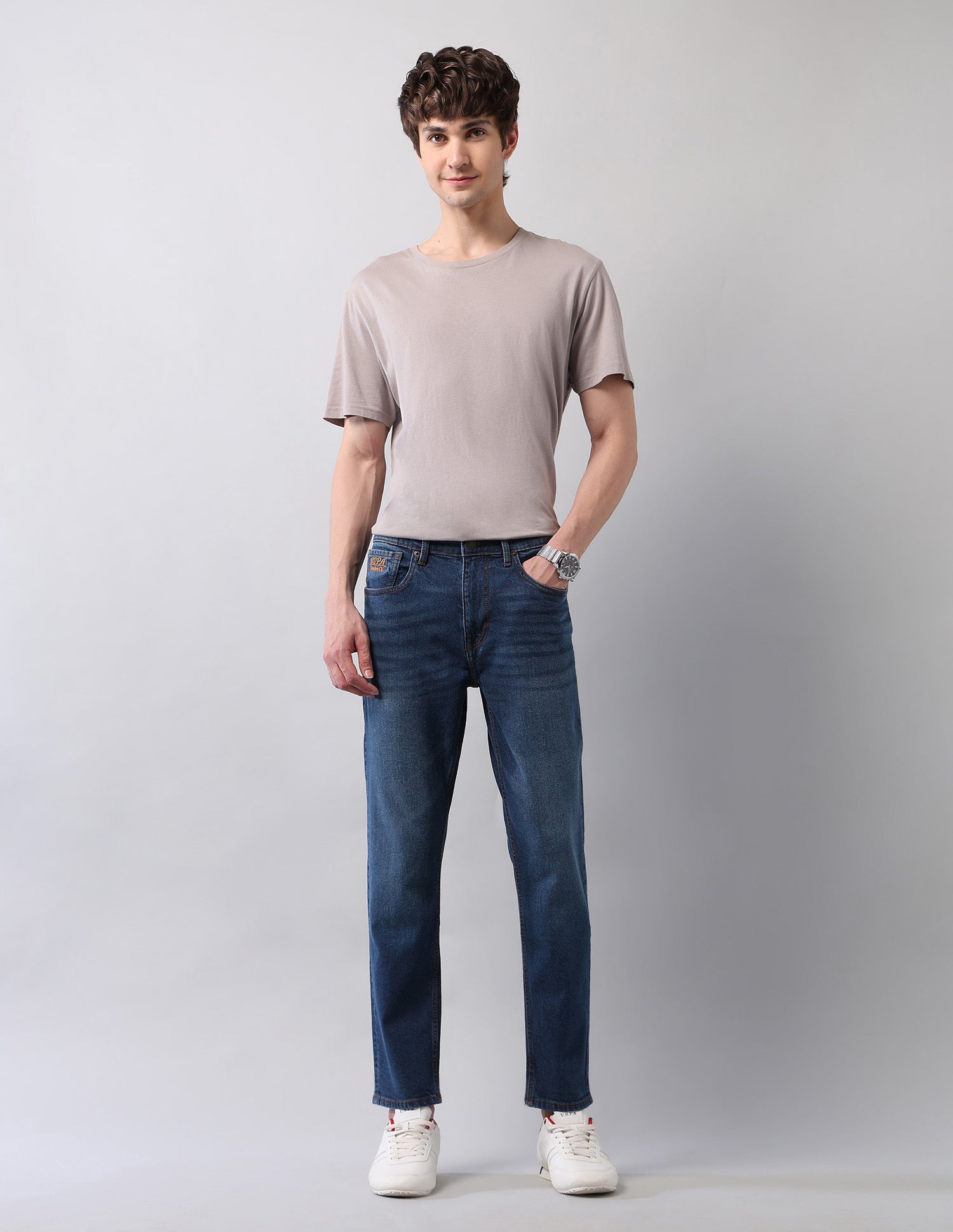 Cole Comfort Cropped Fit Blue Jeans Blue - U.S. POLO ASSN. | Large