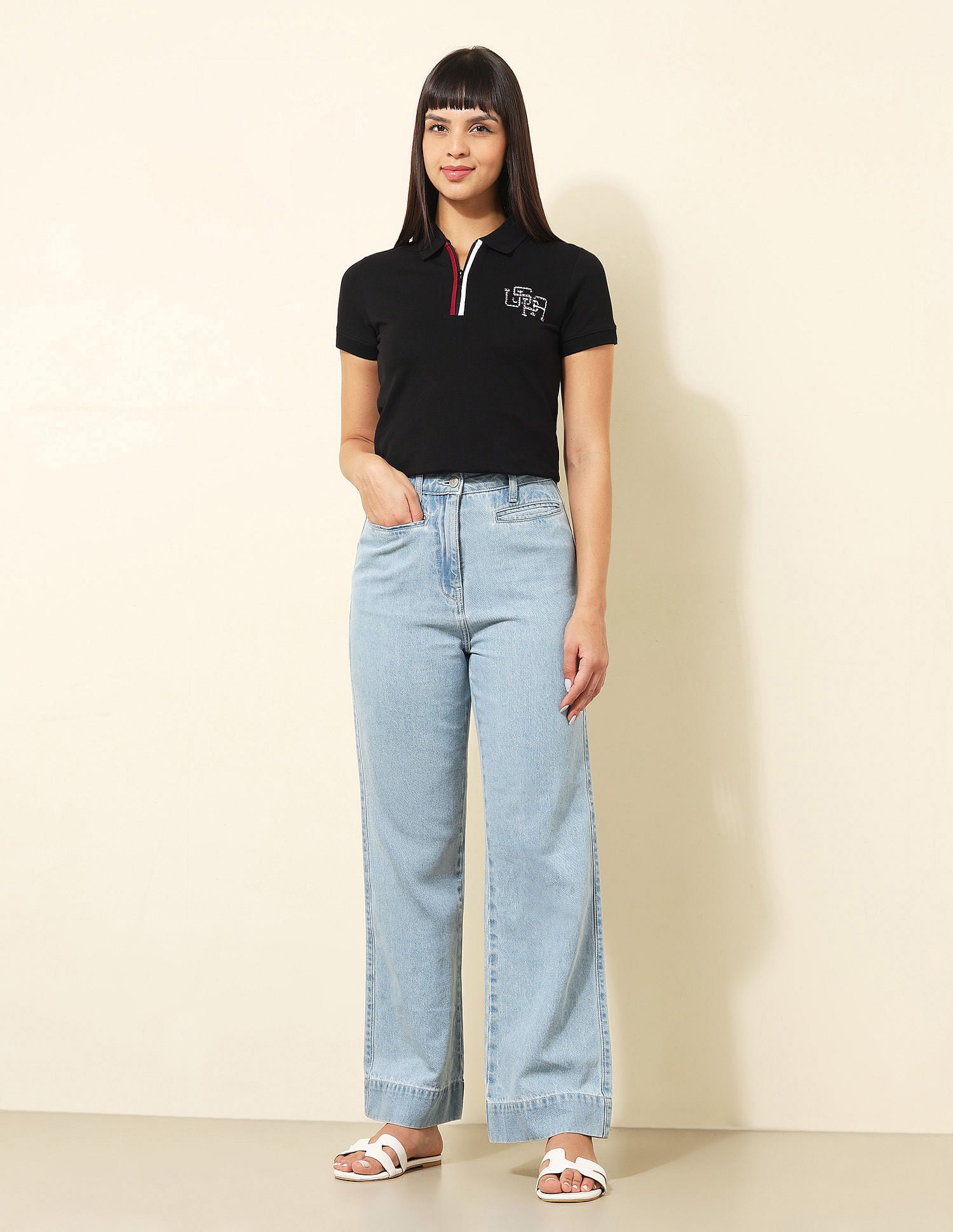 Regular Fit Solid Polo Shirt Black - U.S. POLO ASSN. | Large