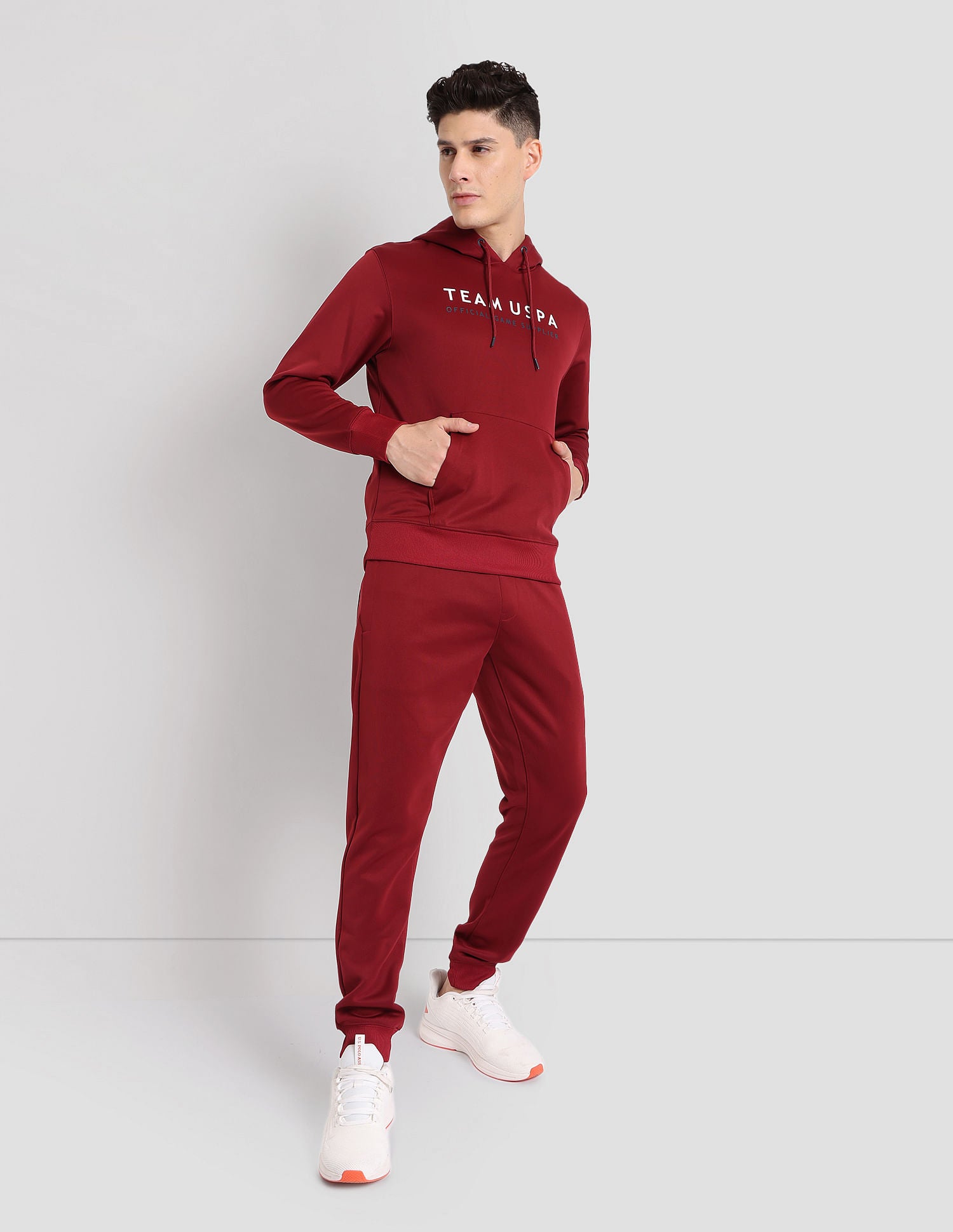 Essential Training Hoodie Dark Red - U.S. POLO ASSN. | Large