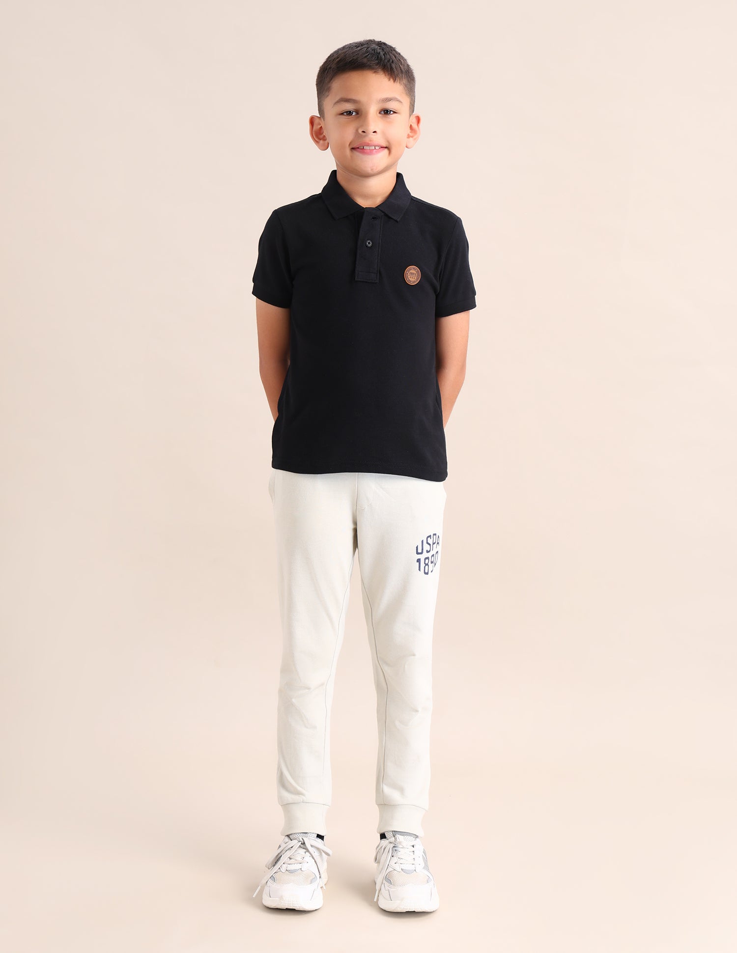 Boys Solid Regular Fit T-Shirt Black - U.S. POLO ASSN. | Large