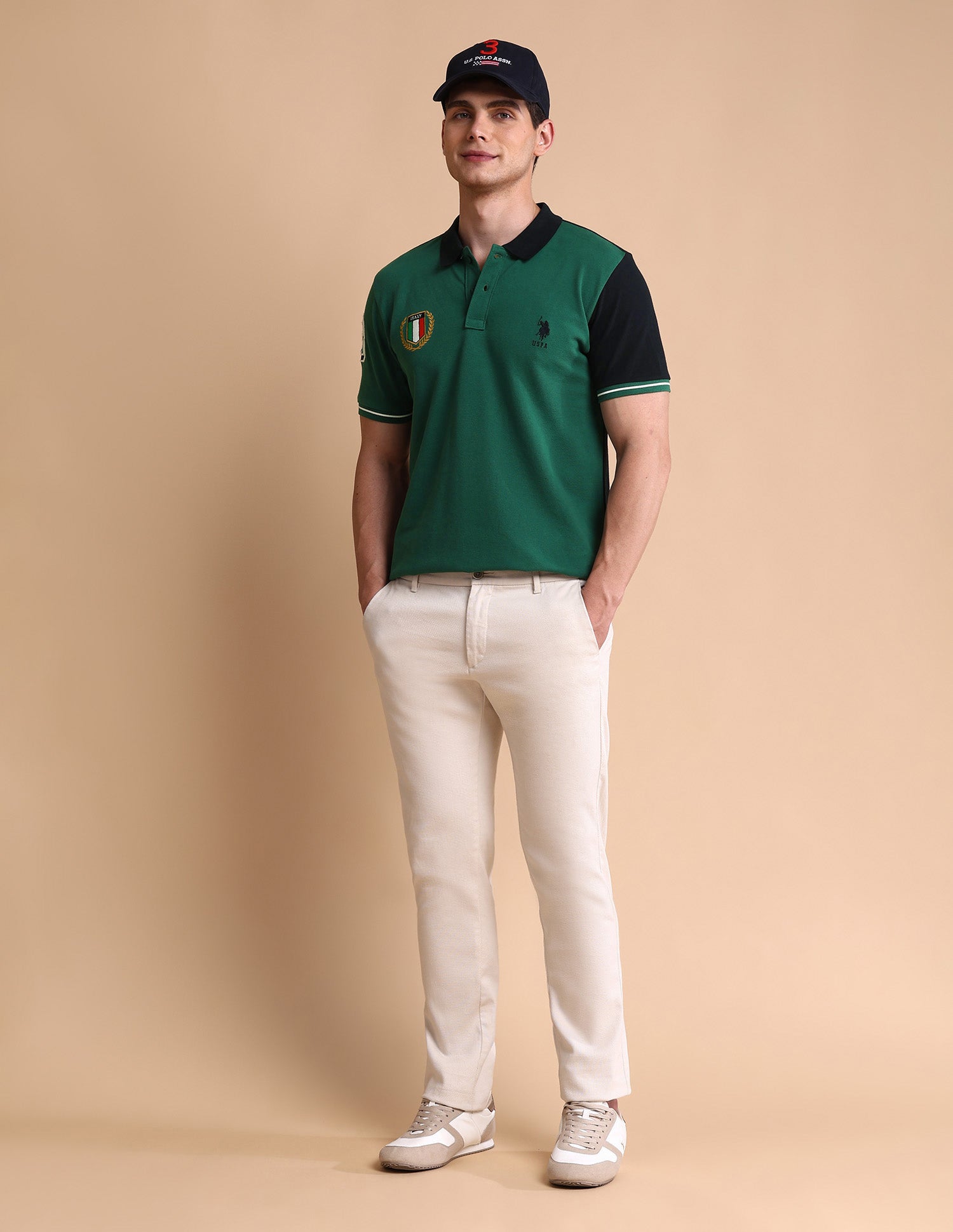 Slim Fit Iconic Number Polo Shirt Green - U.S. POLO ASSN. | Large