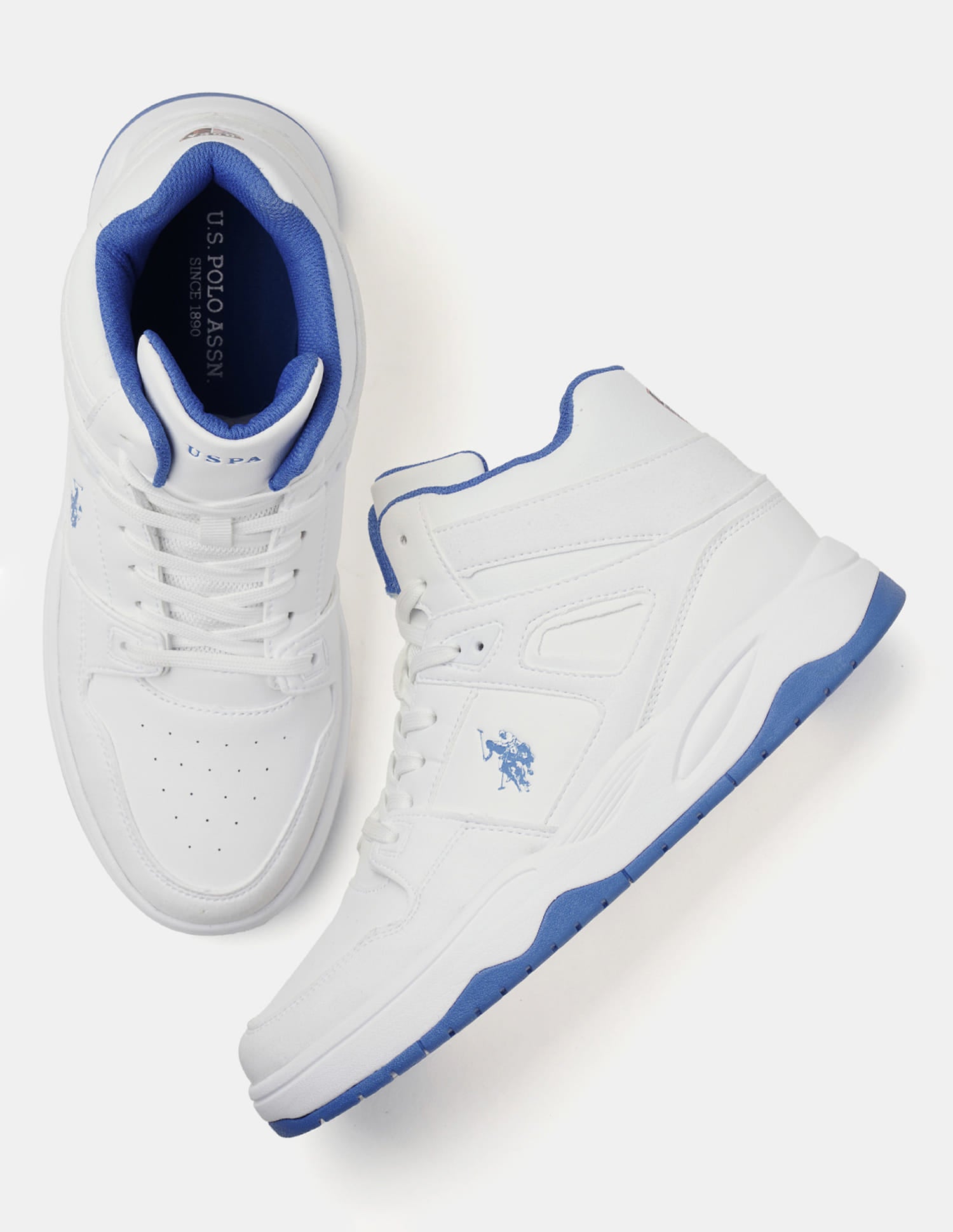 Colour Blocked Mid Top Bruce 2.0 Sneakers White - U.S. Polo Assn. India | Large