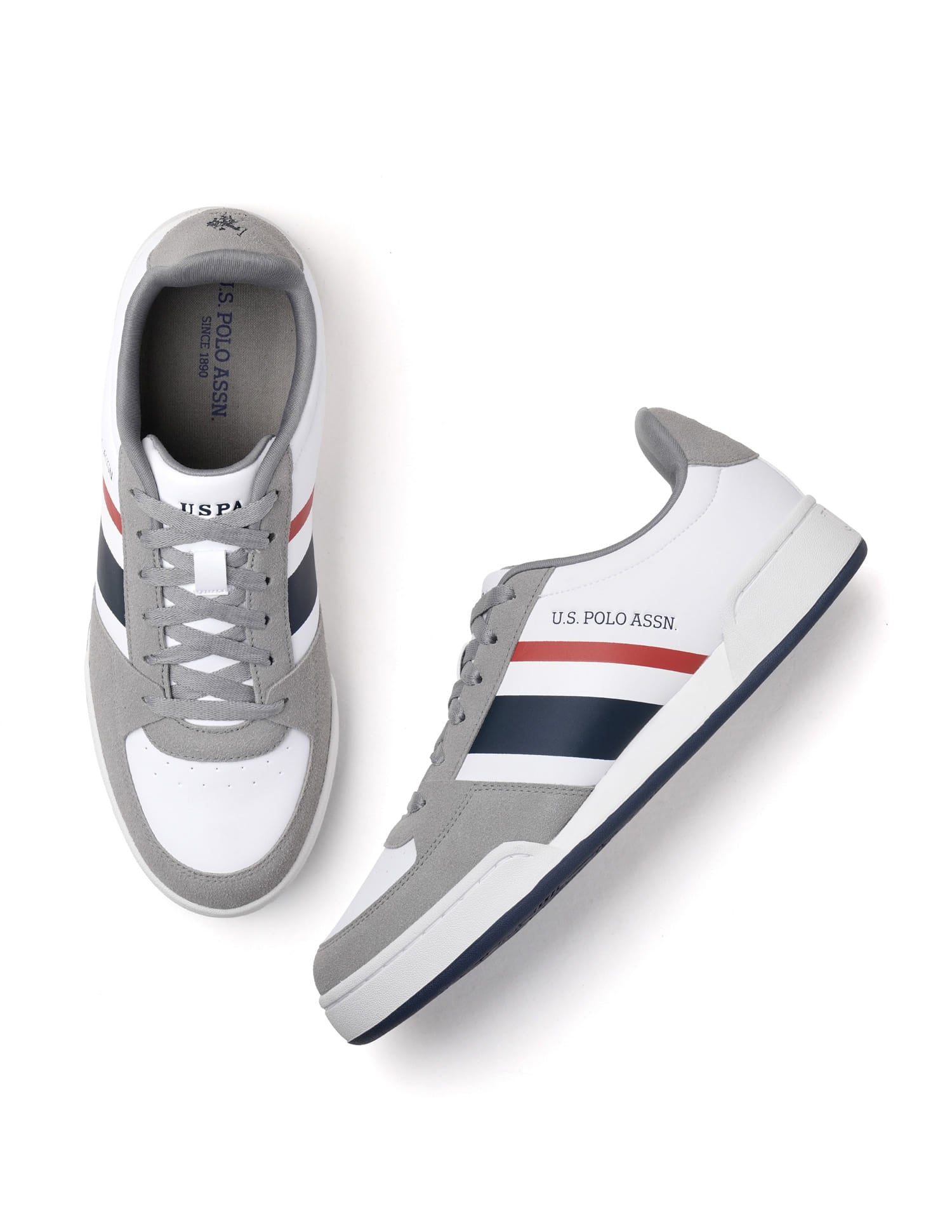 Men Roger Colourblocked Sneakers White - U.S. Polo Assn. India | Large
