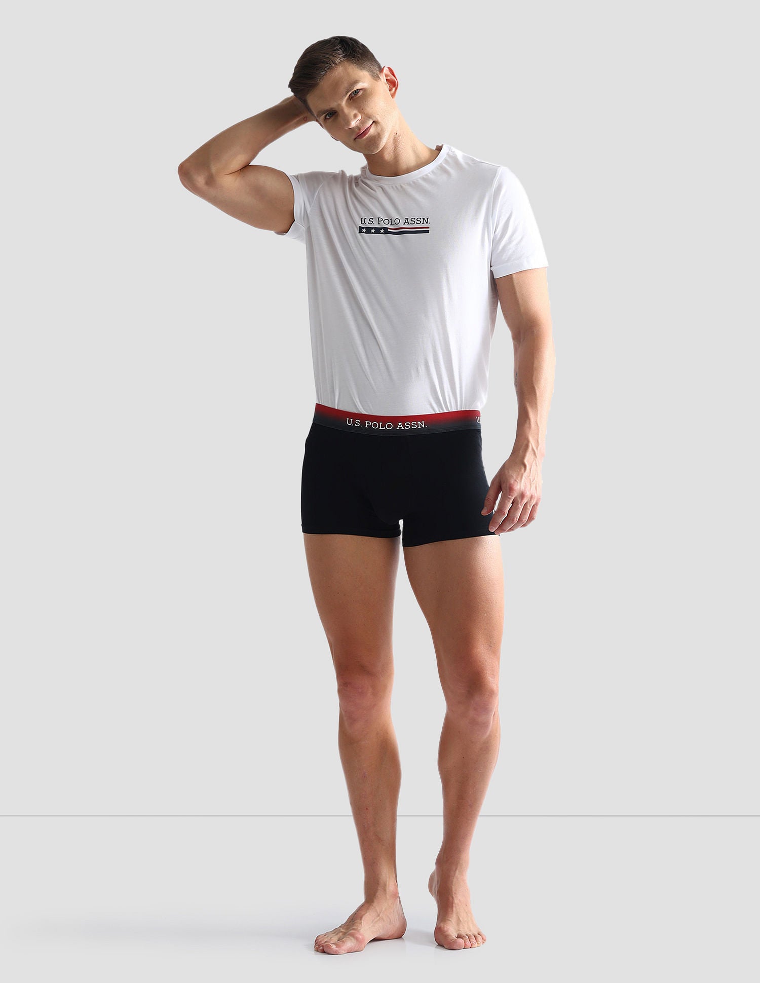 Ombre Waistband Solid OET05 Trunks - Pack Of 2 Black and Orange - U.S. POLO ASSN. | Large