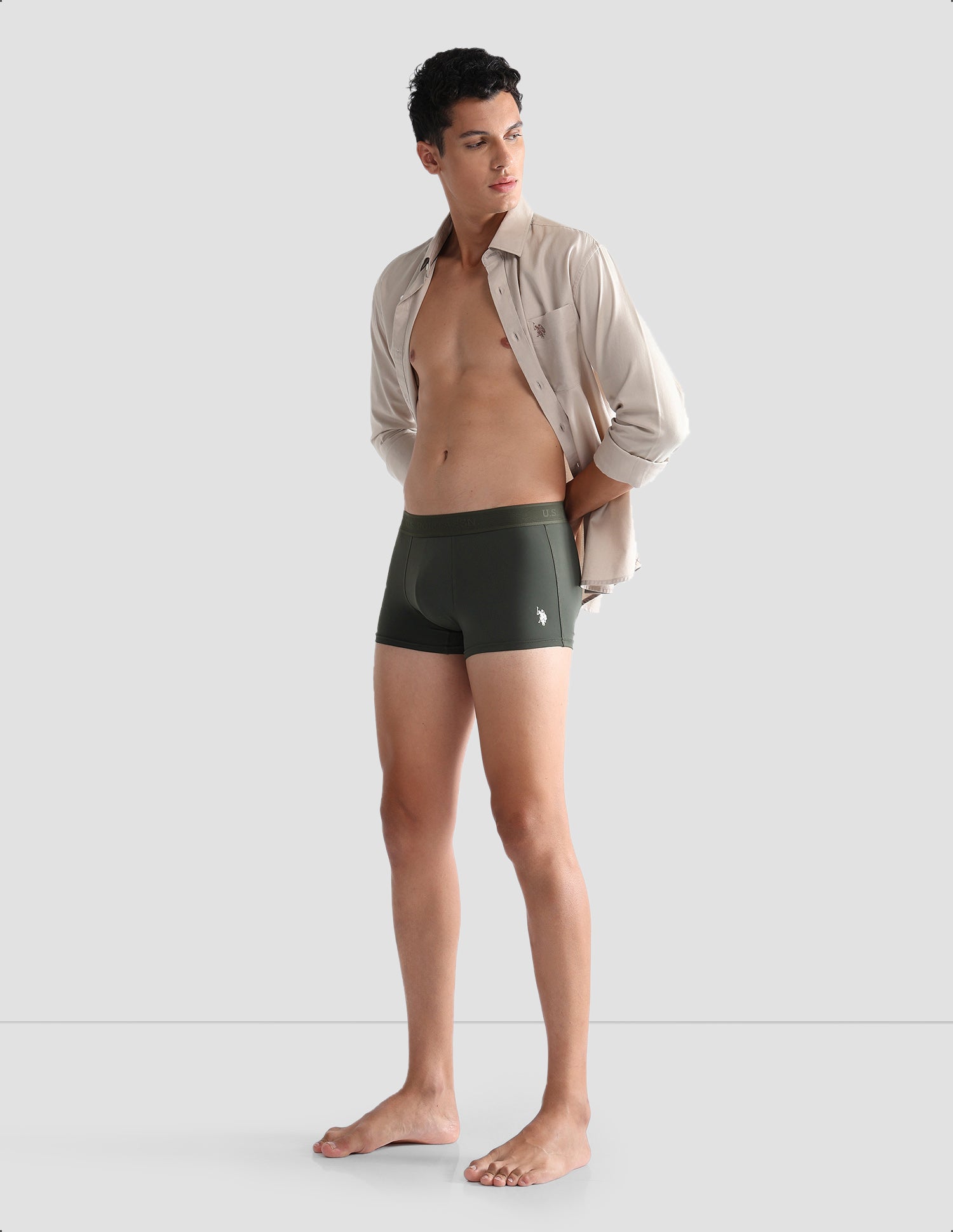 Moisture Wicking AT001 Active Trunks - Pack Of 1 Olive - U.S. POLO ASSN. | Large