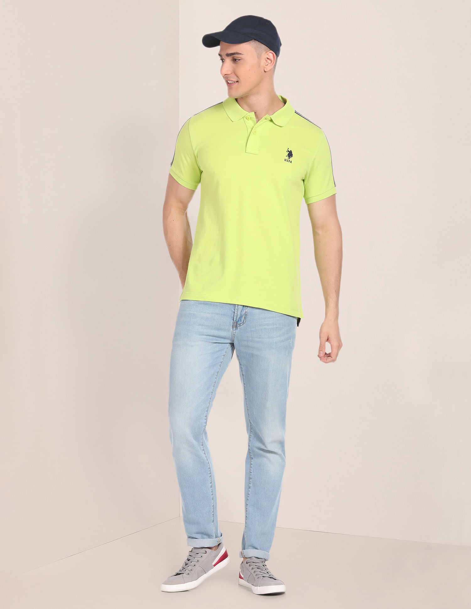 Slim Fit Cotton Polo Shirt Light Green - U.S. POLO ASSN. | Large