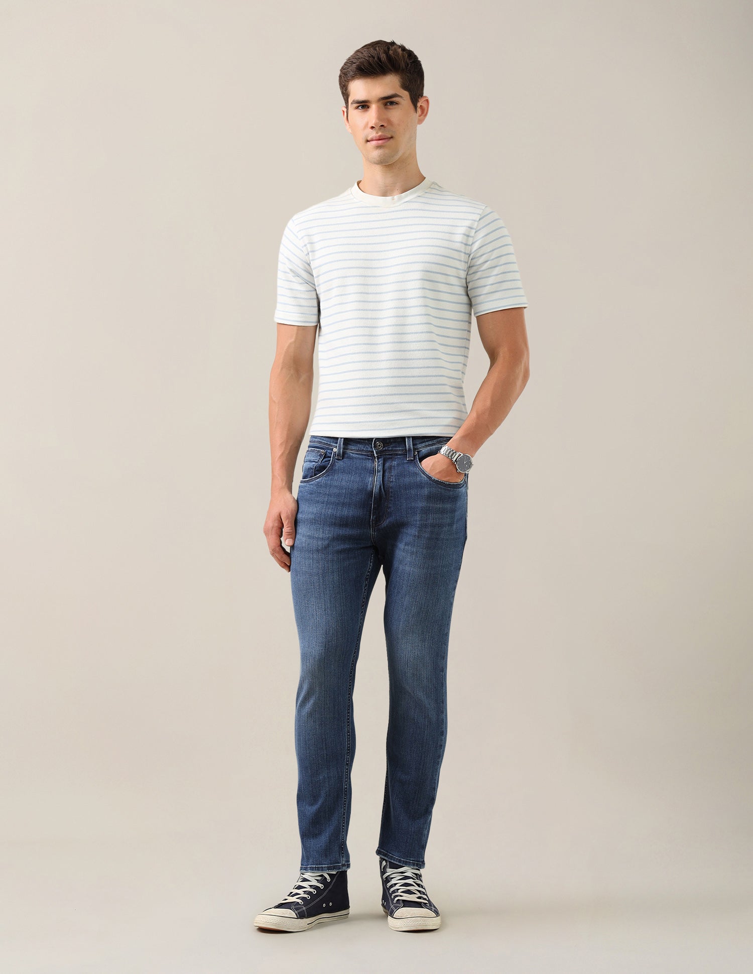 Cole Comfort Cropped Fit Blue Jeans Blue - U.S. Polo Assn. India | Large