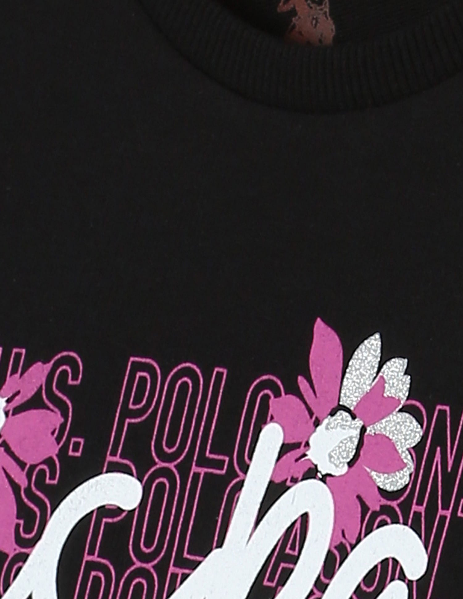 Crew Neck Brand Print Sweatshirt Black - U.S. POLO ASSN. | Large