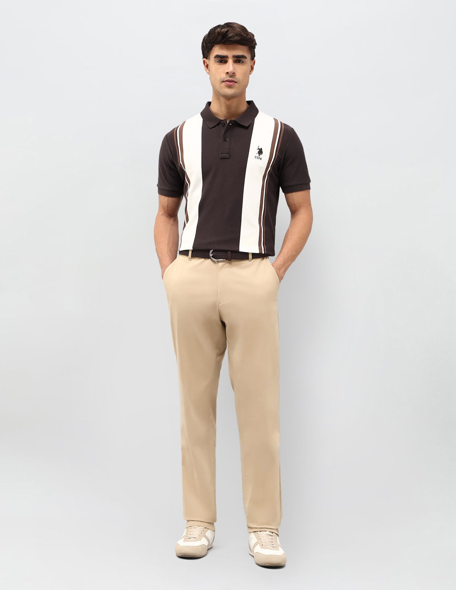 Colorblocked Regular Fit Polo Shirt Dark Brown - U.S. POLO ASSN. | Large
