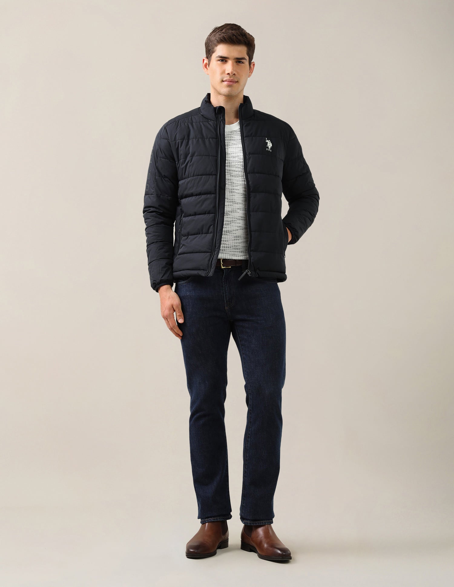 UDJCK1190 Navy Mens Jackets Navy - U.S. Polo Assn. India | Large