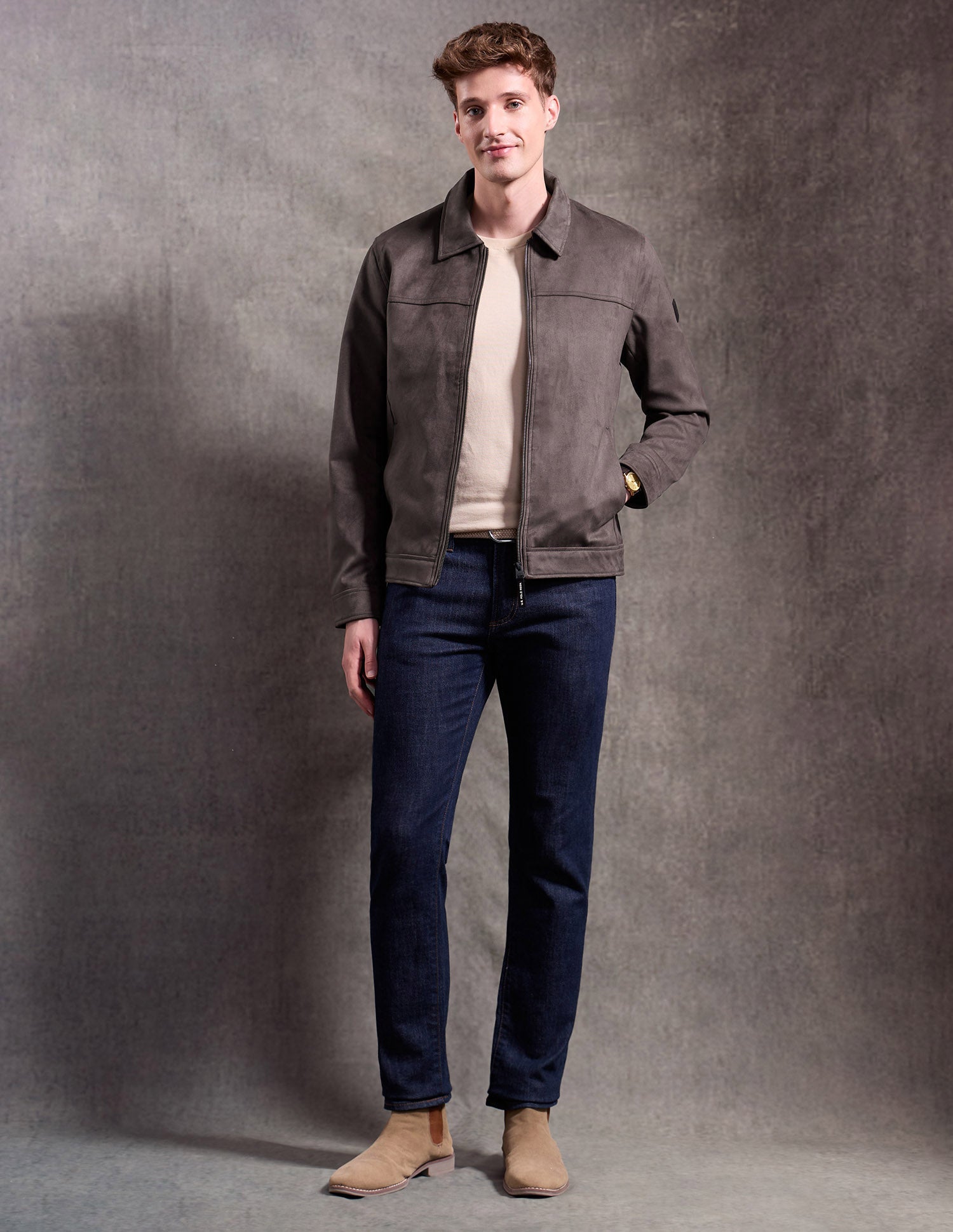 Black & Gold Regular Fit Jacket Brown - U.S. Polo Assn. India | Large