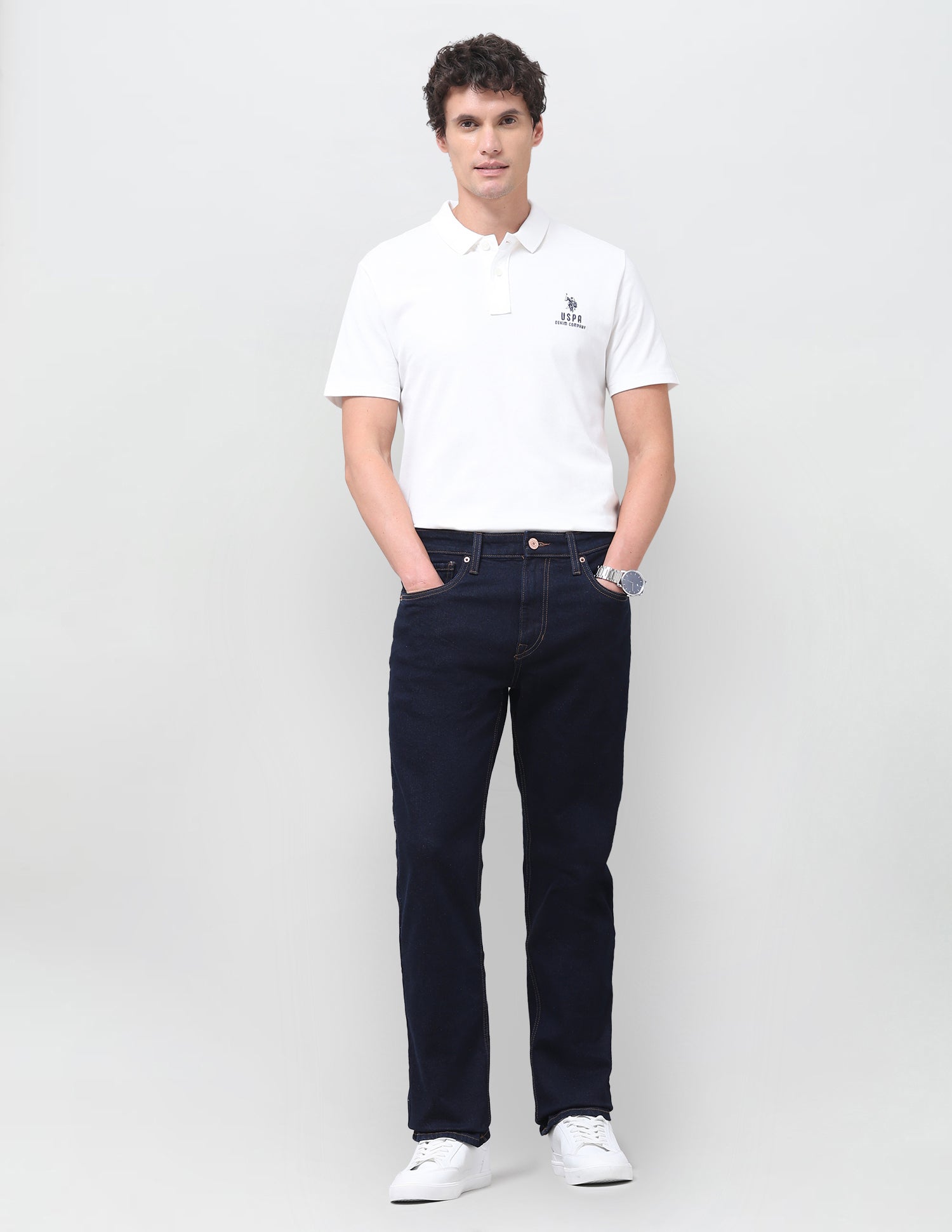 Harold Slim Straight Fit Blue Jeans Dark Indigo - U.S. Polo Assn. India | Large
