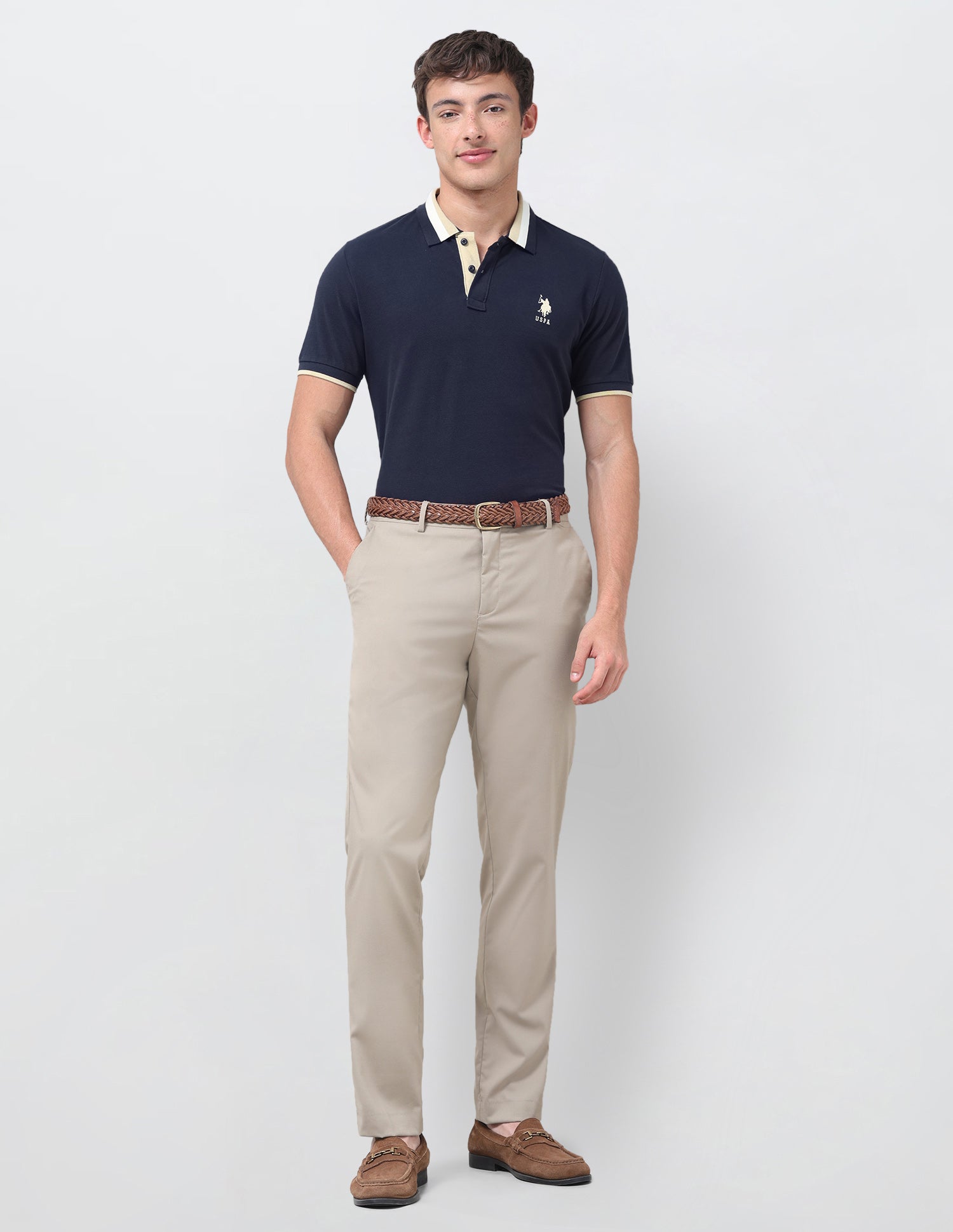 Solid Regular Fit Polo Shirt Navy - U.S. Polo Assn. India | Large
