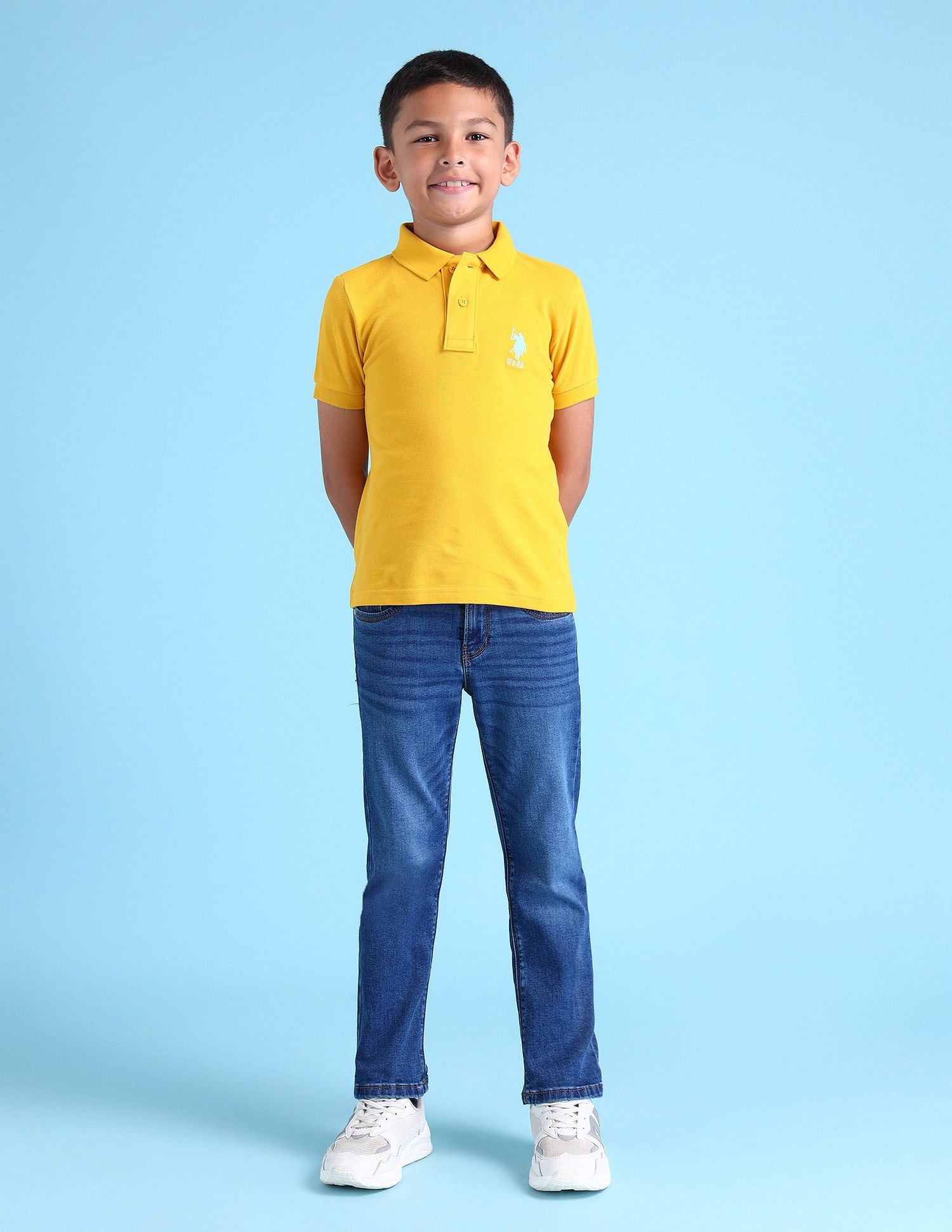 Boys Solid Polo Shirt Medium Yellow - U.S. POLO ASSN. | Large