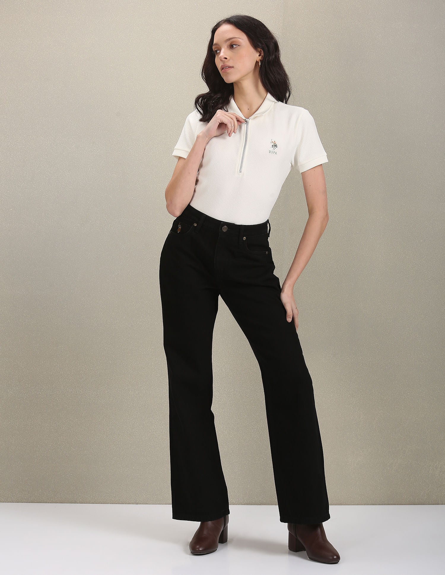 Bootcut Mid Rise Jeans Black - U.S. POLO ASSN. | Large