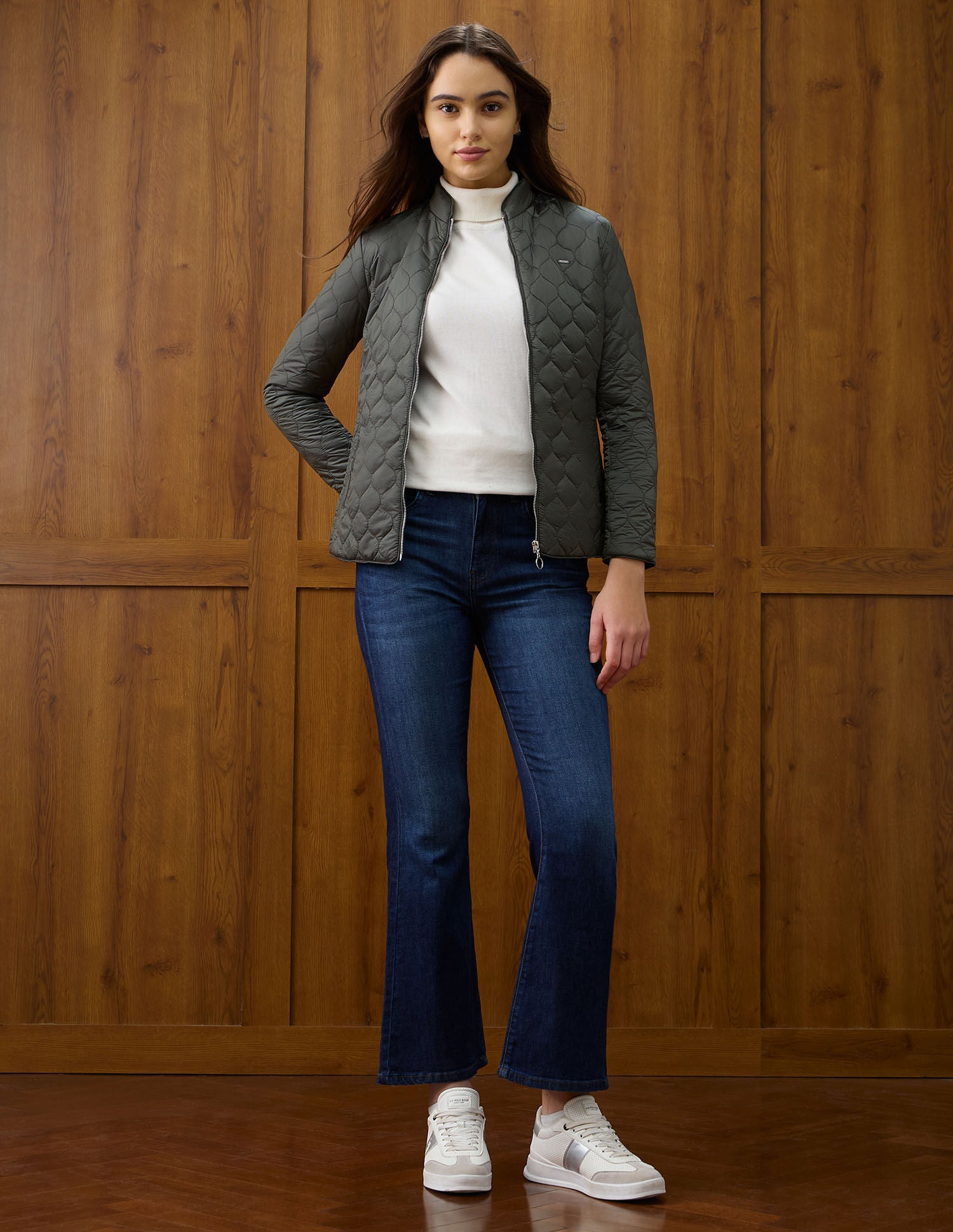 Solid Regular Fit Jacket Green - U.S. POLO ASSN. | Large