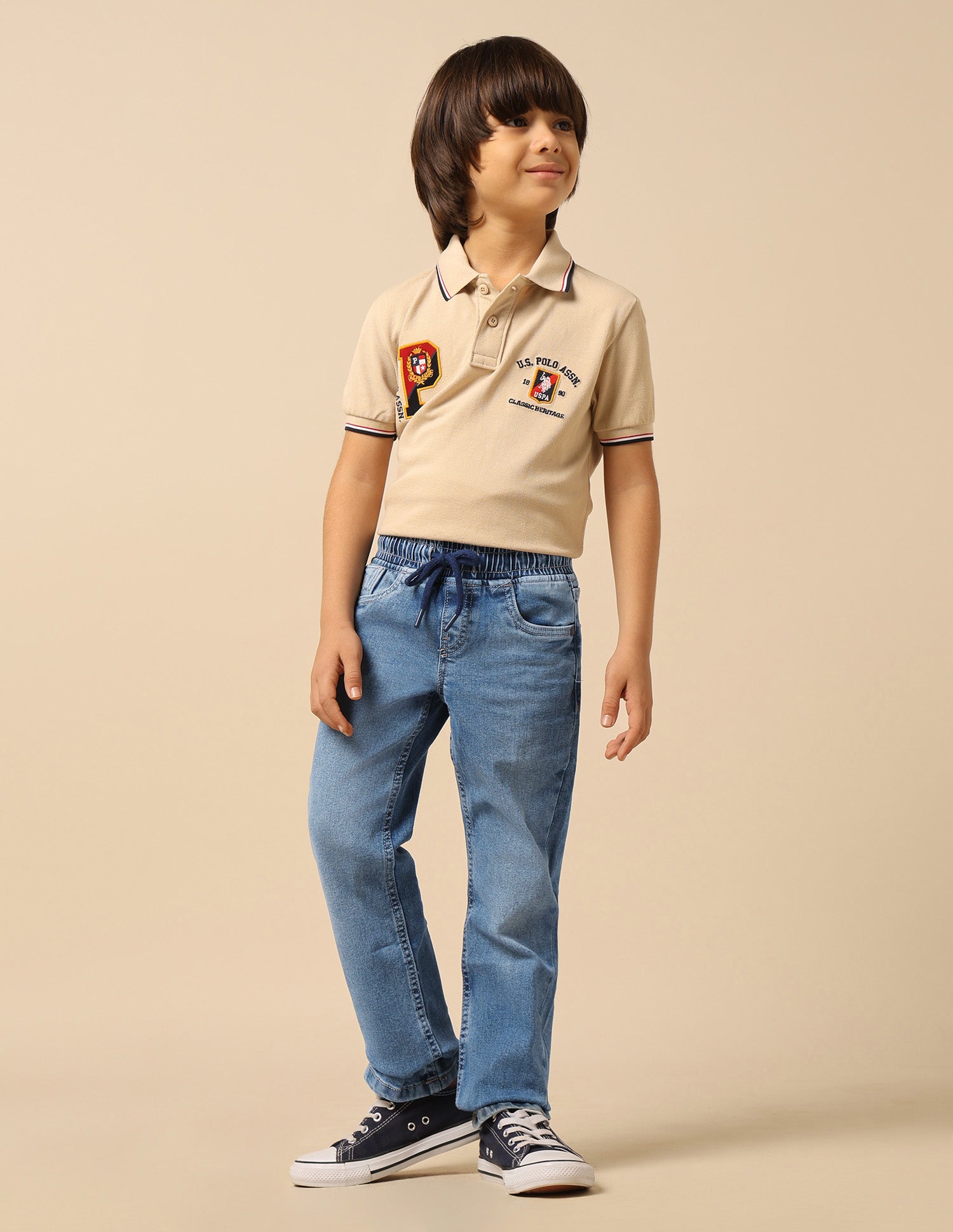 Boys Stone Washed Relaxed Fit Jeans Light Blue - U.S. POLO ASSN. | Large