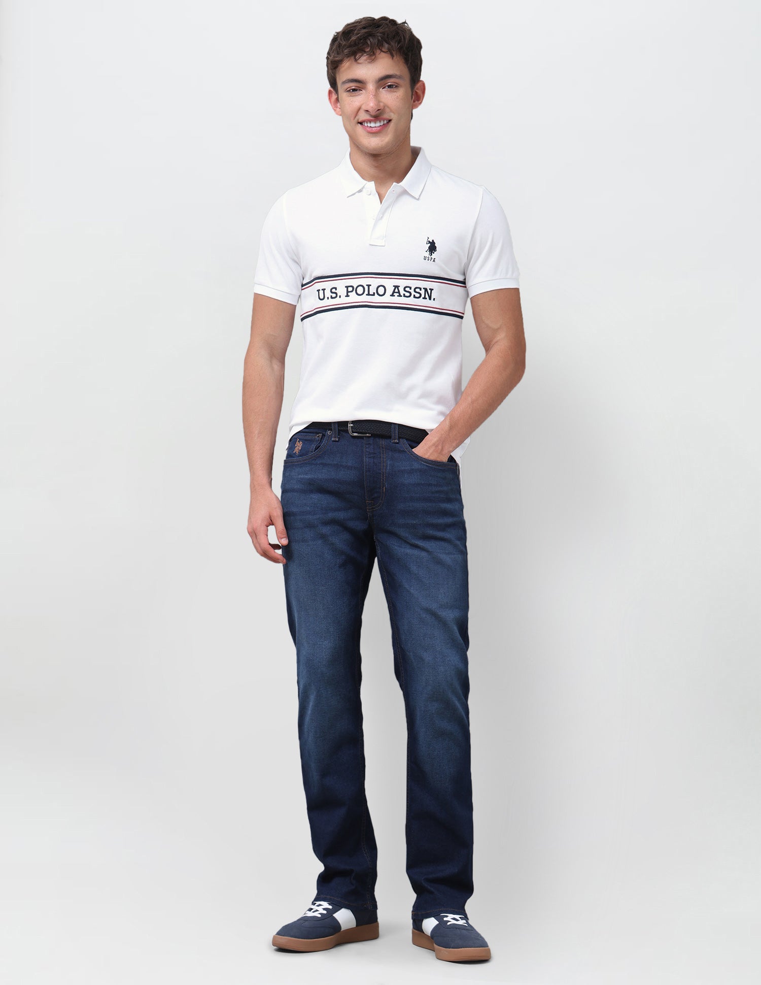 Brand Embroidered Regular Fit Polo Shirt White - U.S. Polo Assn. India | Large