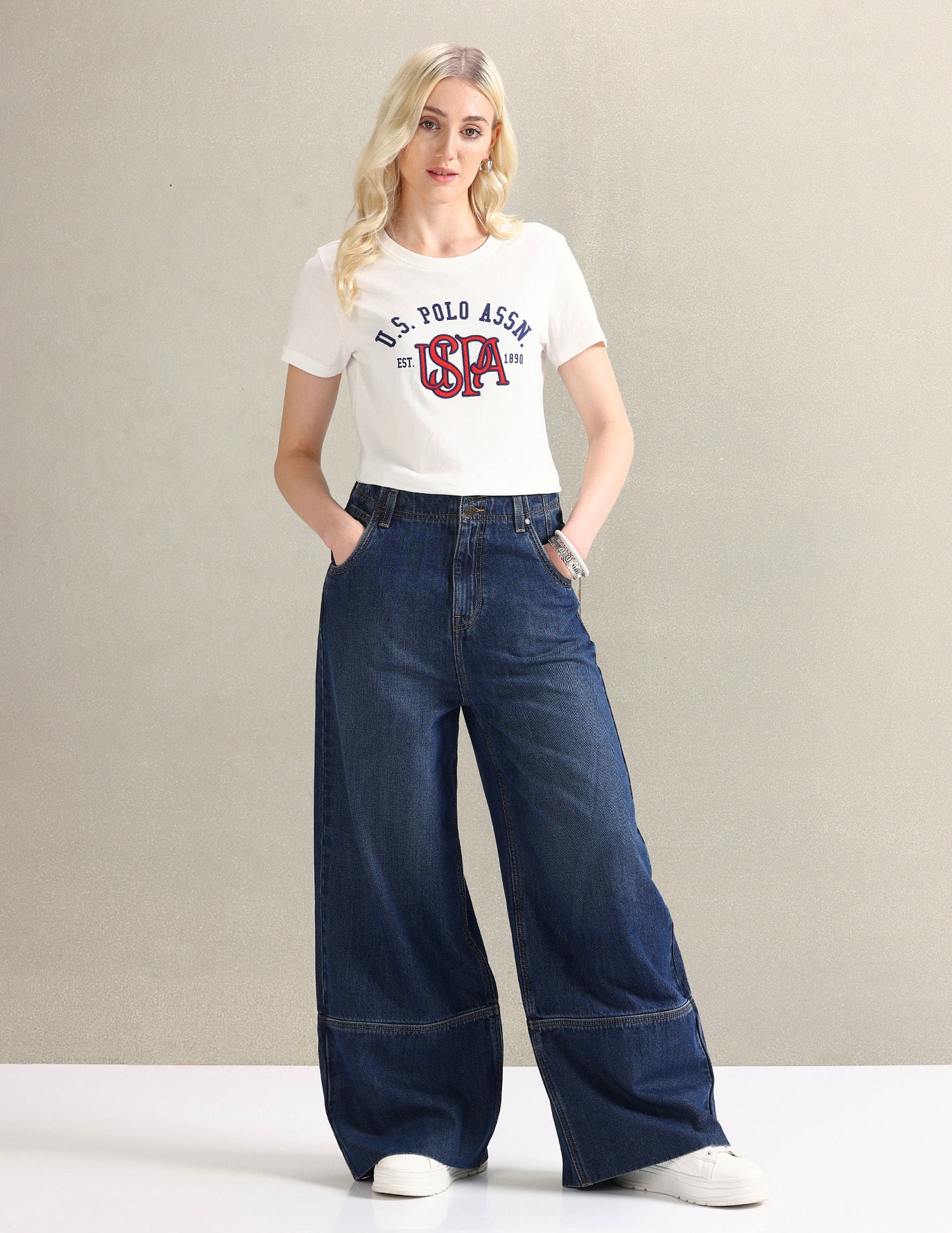 HD Print Pure Cotton T-Shirt White - U.S. POLO ASSN. | Large