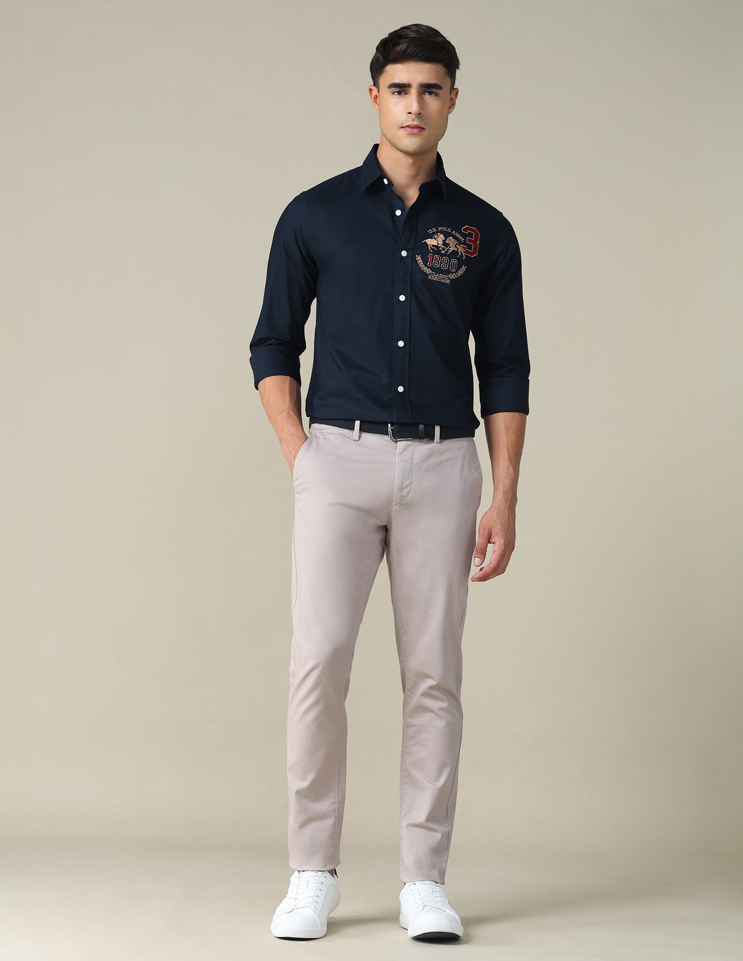 Oxford Tailored Fit Shirt Navy - U.S. POLO ASSN. | Large