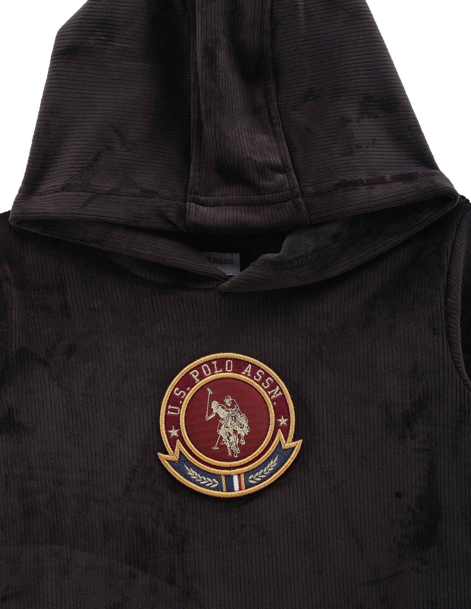 Boys Hooded Applique Sweatshirt Black - U.S. POLO ASSN. | Large