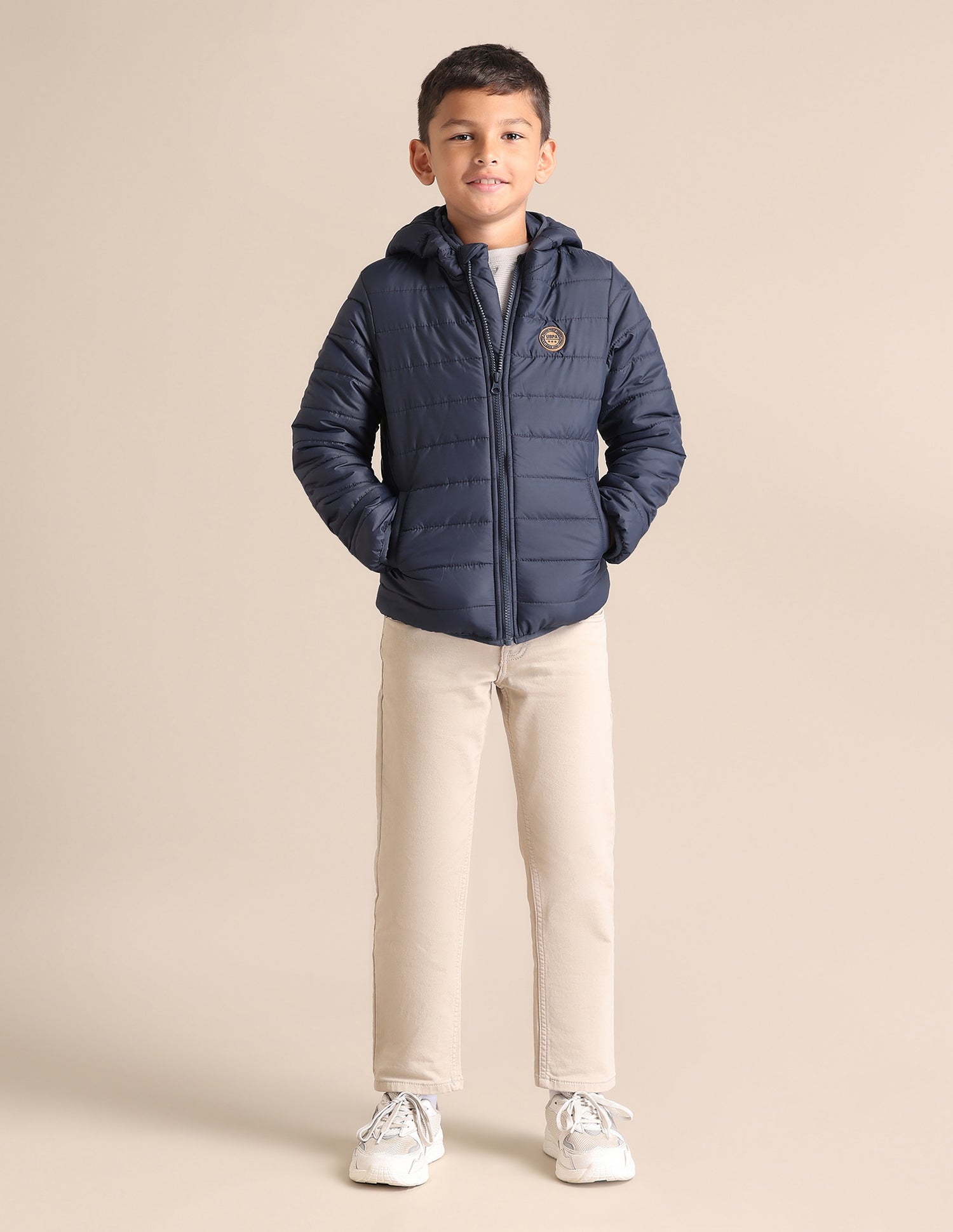 Boys Solid Hooded Jacket Navy - U.S. POLO ASSN. | Large