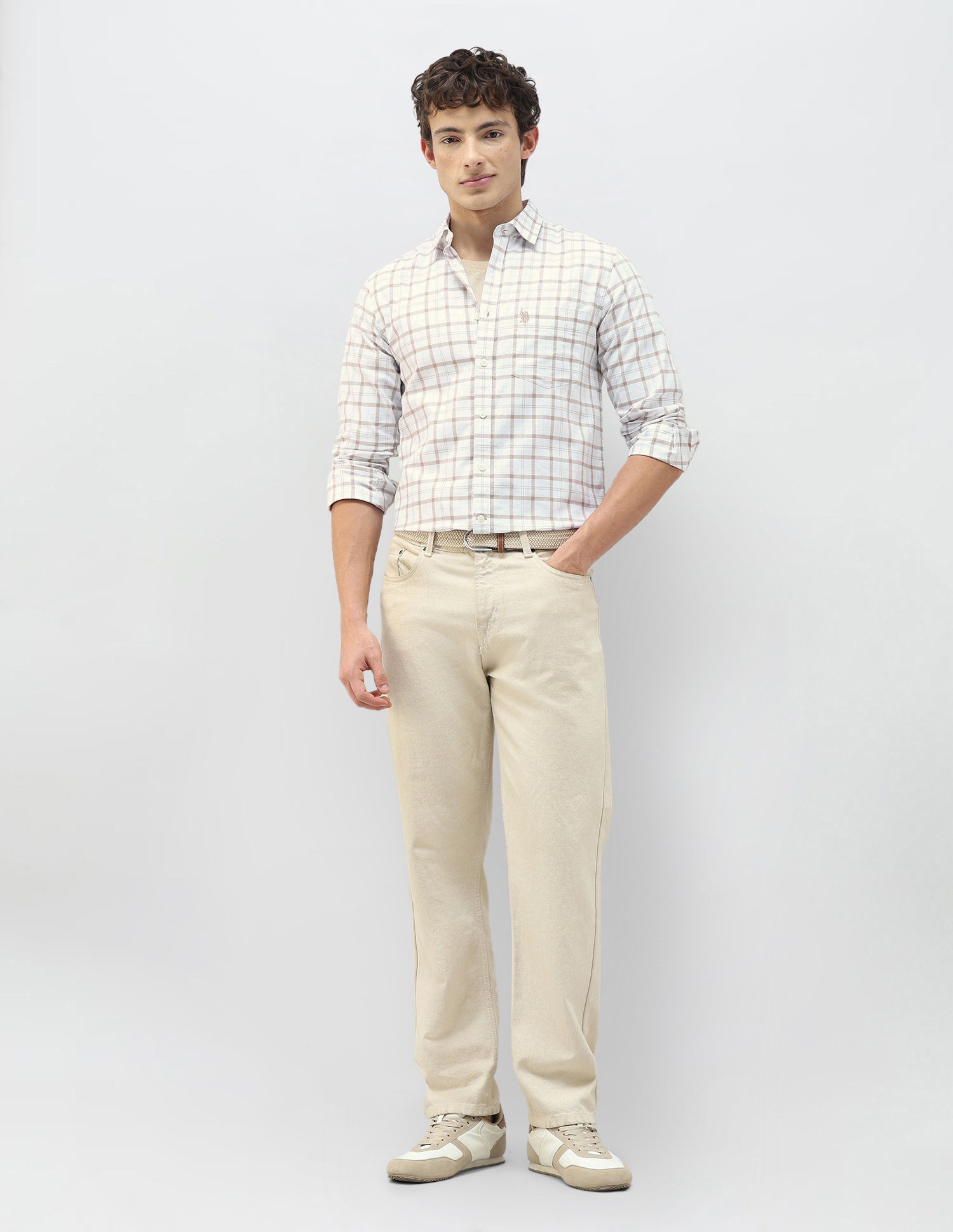 Casa De Campo Regular Fit Shirt Khaki - U.S. Polo Assn. India | Large