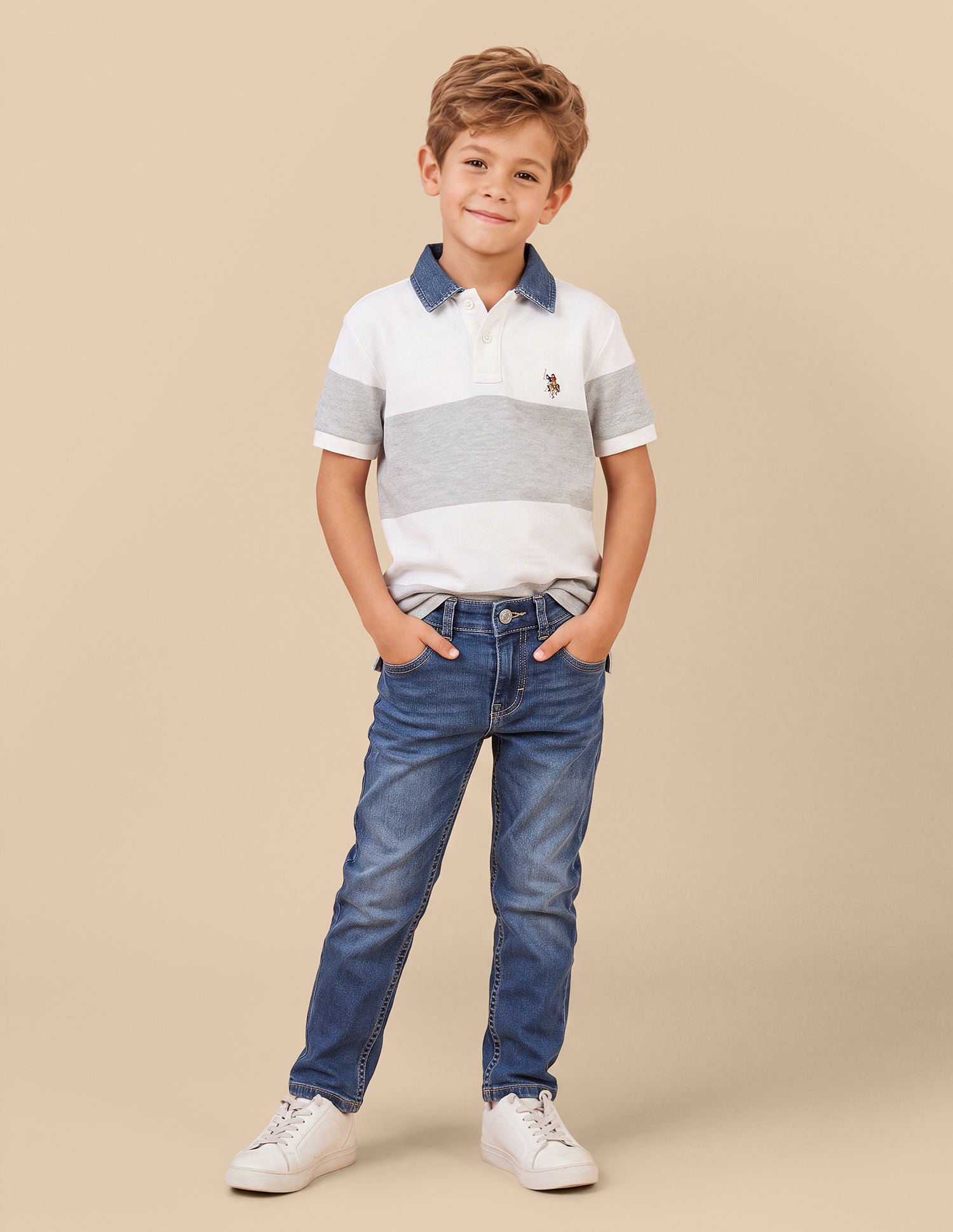 Relaxed Fit Blue Jeans Light Blue - U.S. Polo Assn. India | Large