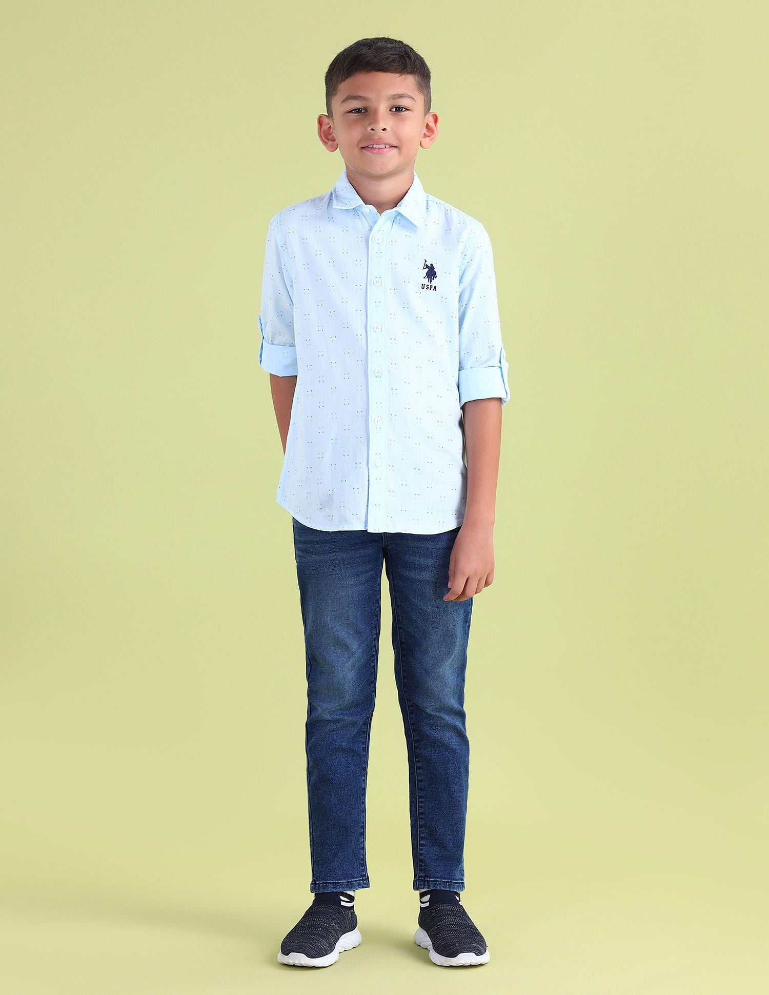 Boys Regular Fit Twill Shirt Light Blue - U.S. POLO ASSN. | Large