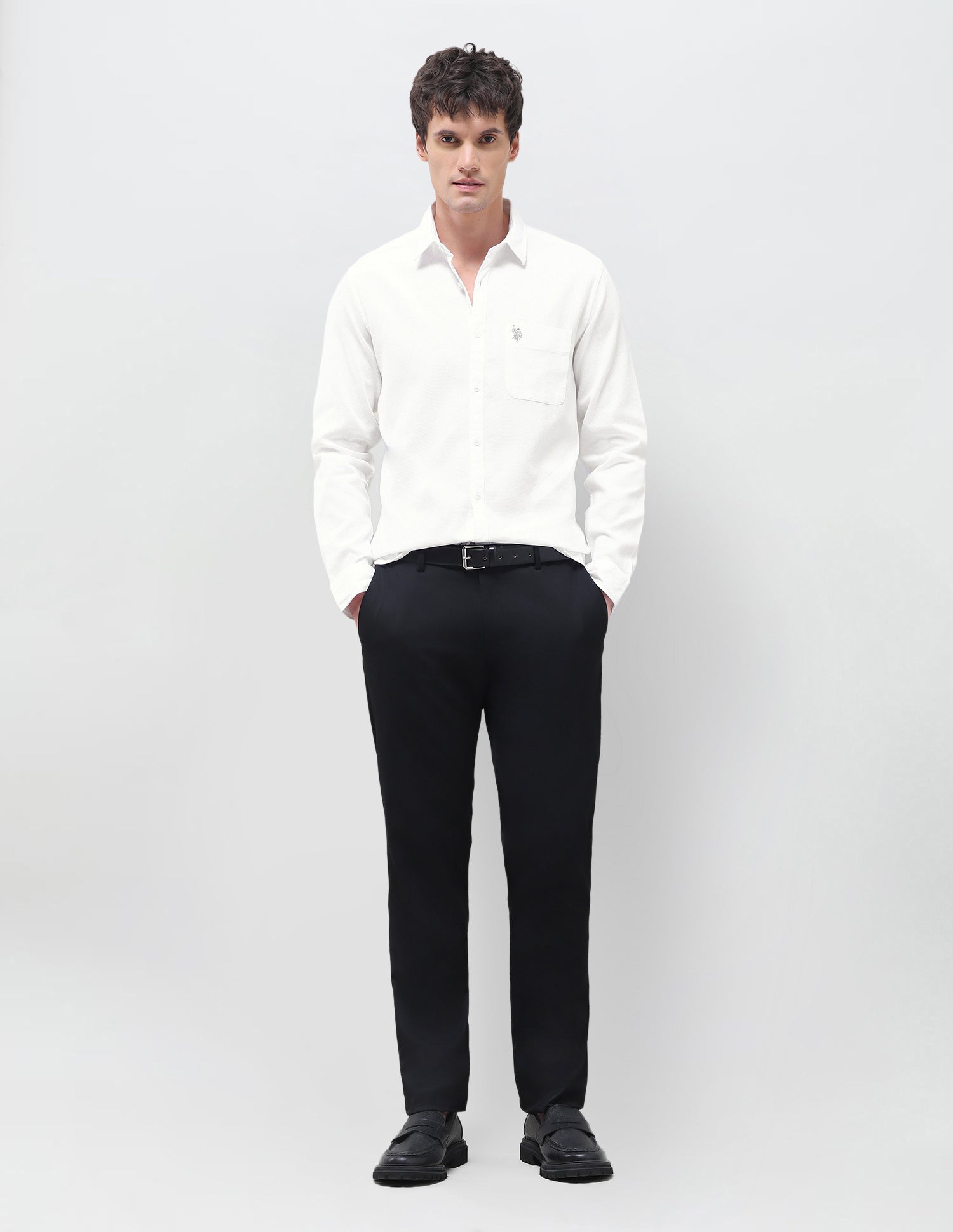 Twill Solid Shirt White - U.S. Polo Assn. India | Large