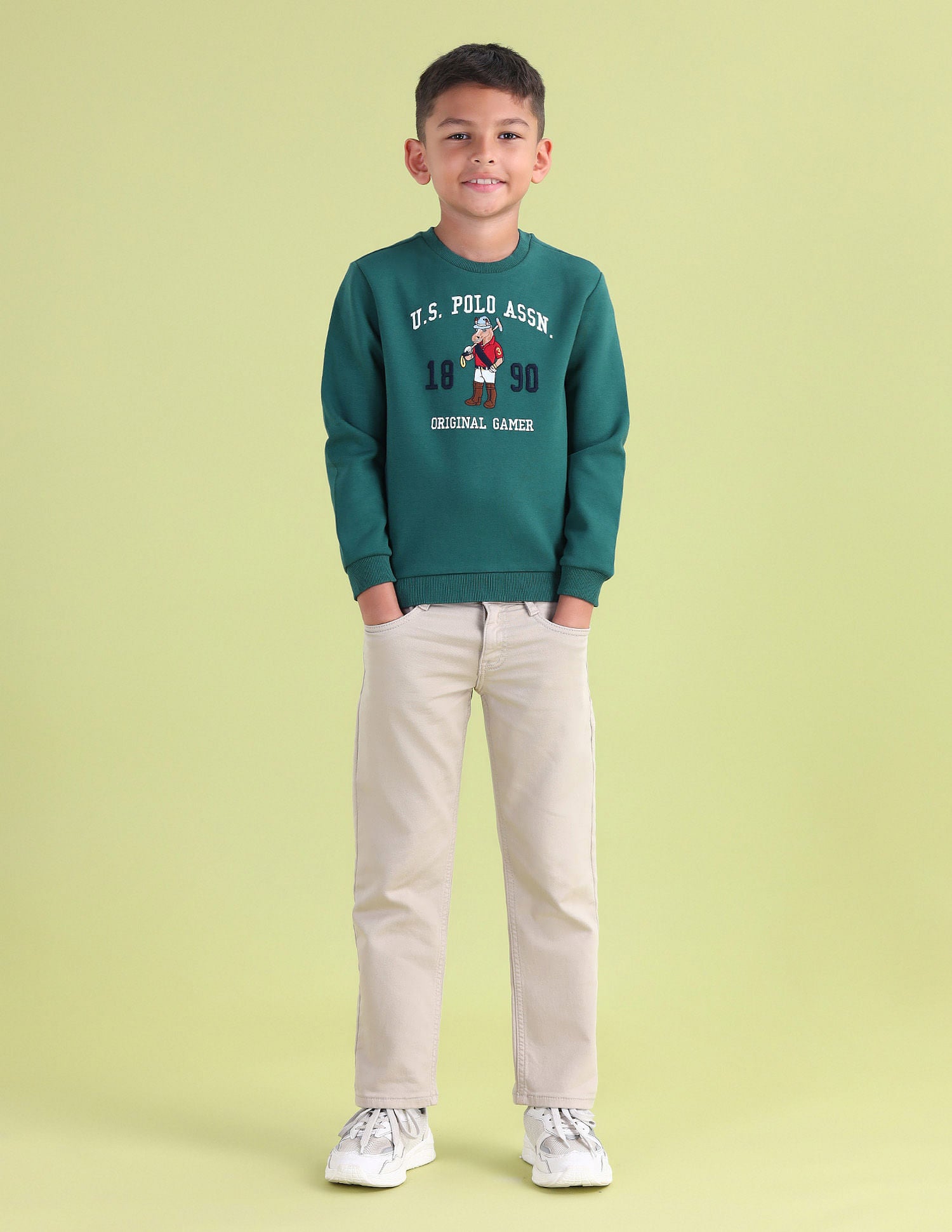 Boys Brand Embroidered Sweatshirt Kumquat - U.S. POLO ASSN. | Large
