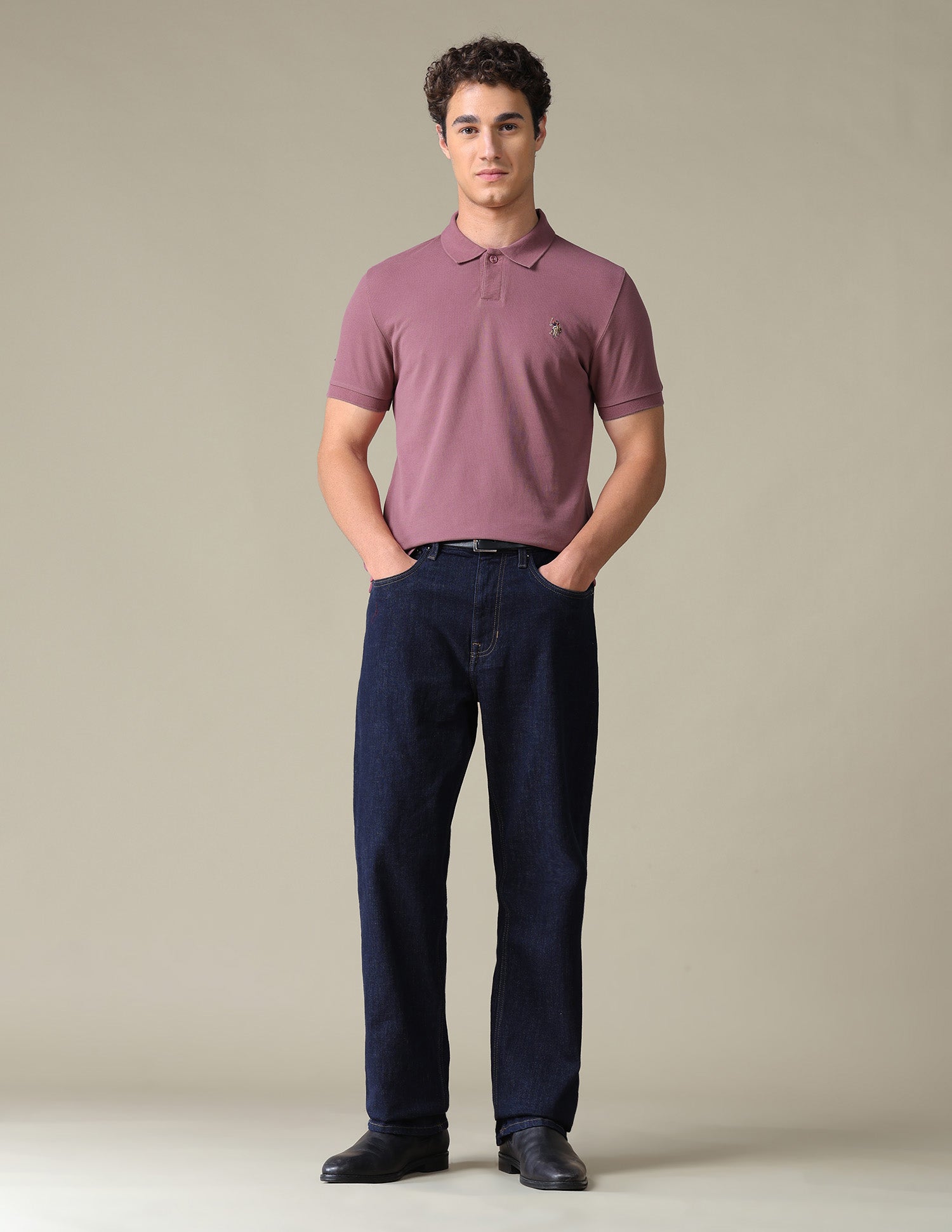 Solid Regular Fit Polo Shirt Pink - U.S. Polo Assn. India | Large