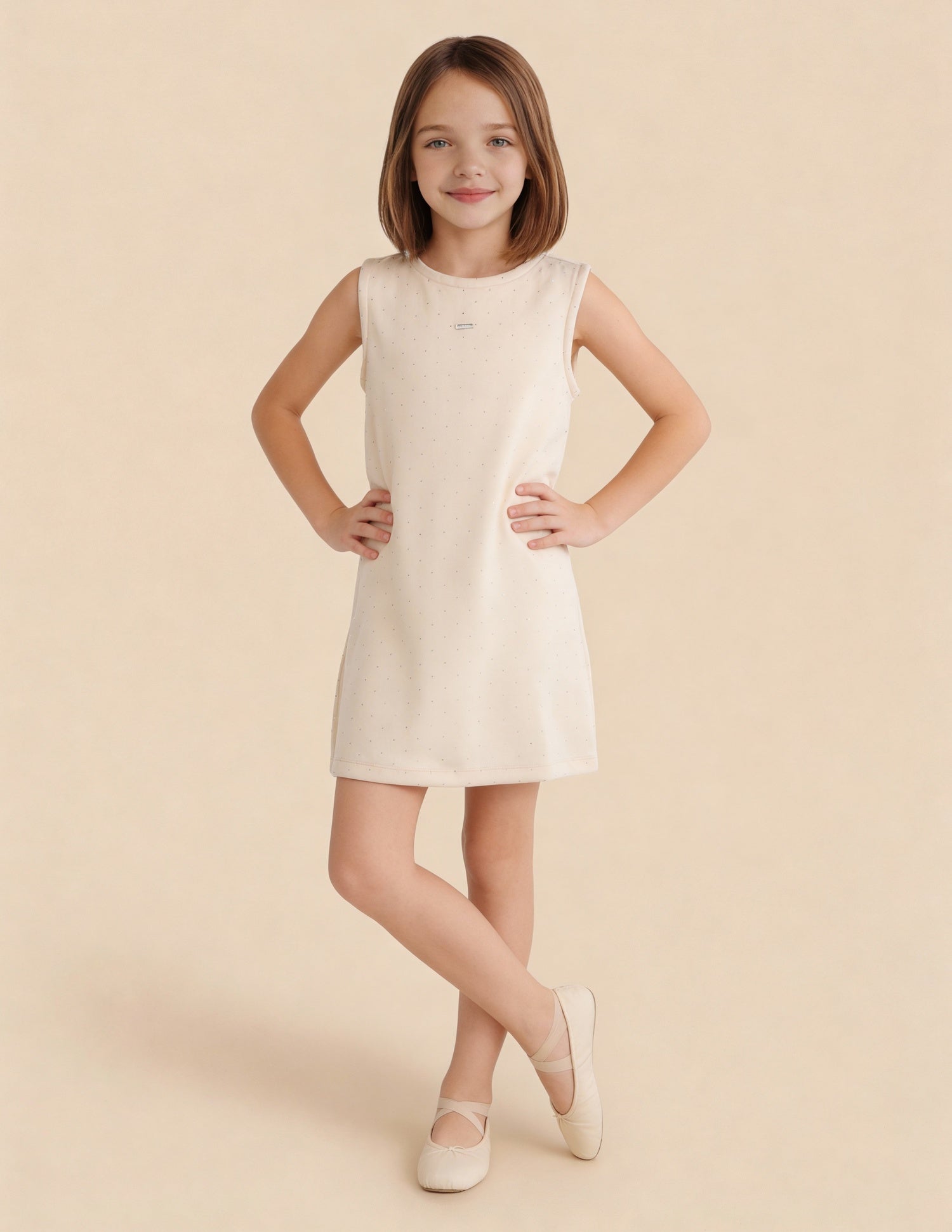 Girls Embellished A-Line Dress Off White - U.S. Polo Assn. India | Large