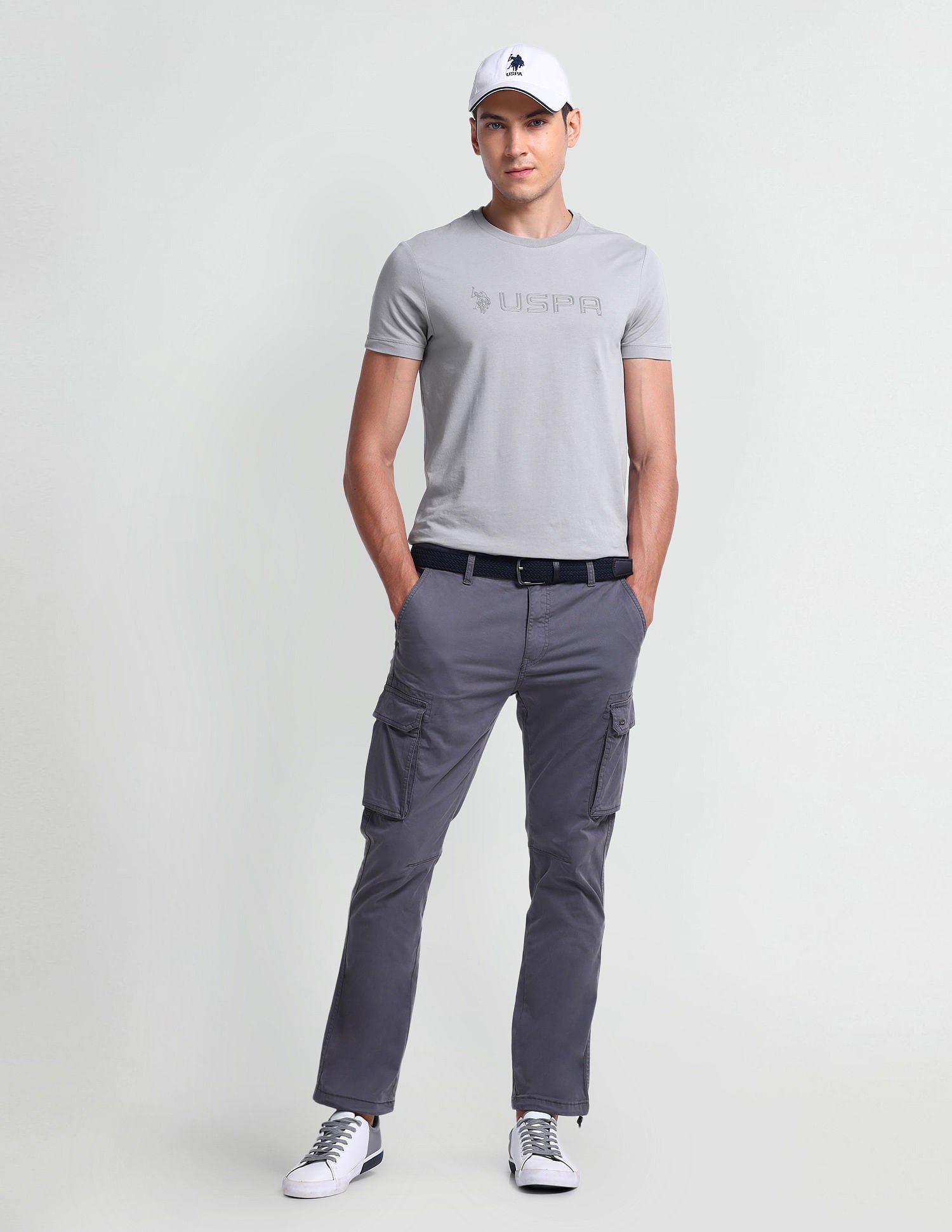 Muscle Fit Brand Print T-Shirt Grey - U.S. Polo Assn. India | Large