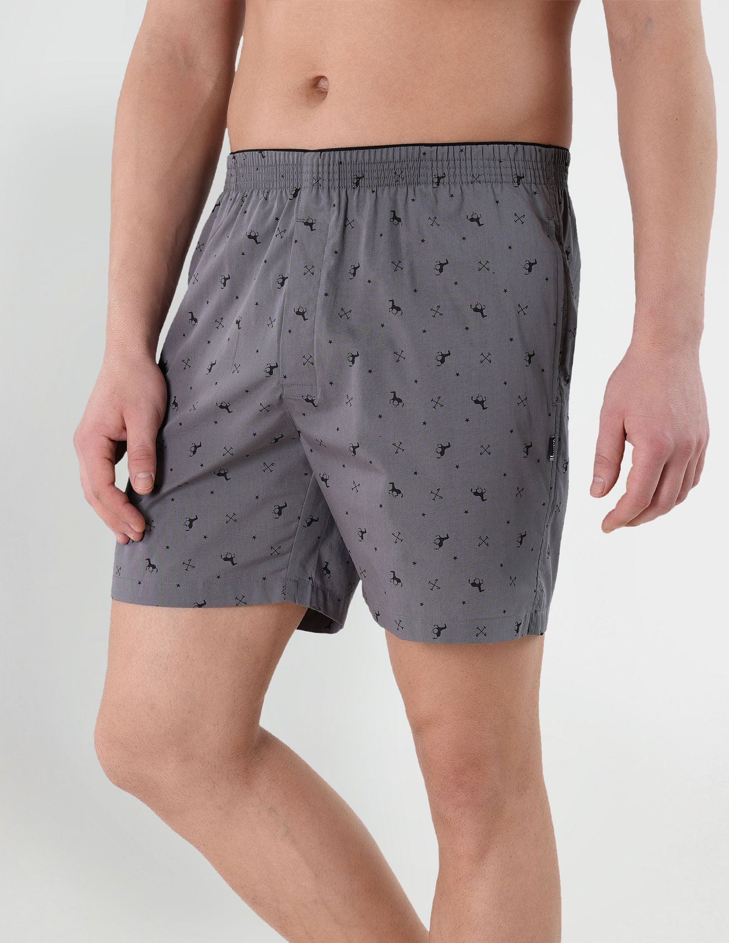 Dual Pocket All Over Print EX002 Boxers - Pack Of 1 Grey - U.S. POLO ASSN. | Large
