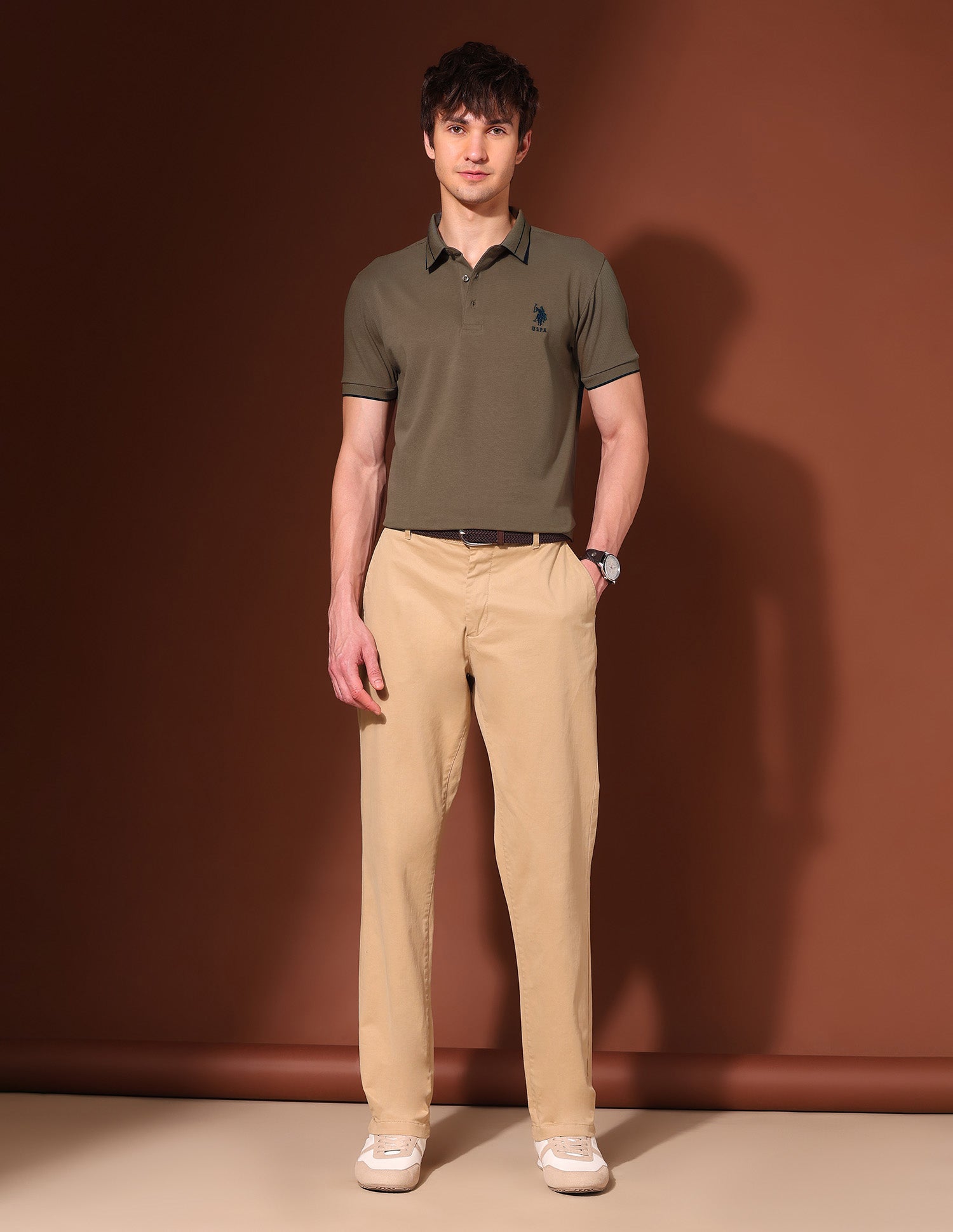Slim Fit Working Holiday Polo Shirt Brown - U.S. Polo Assn. India | Large
