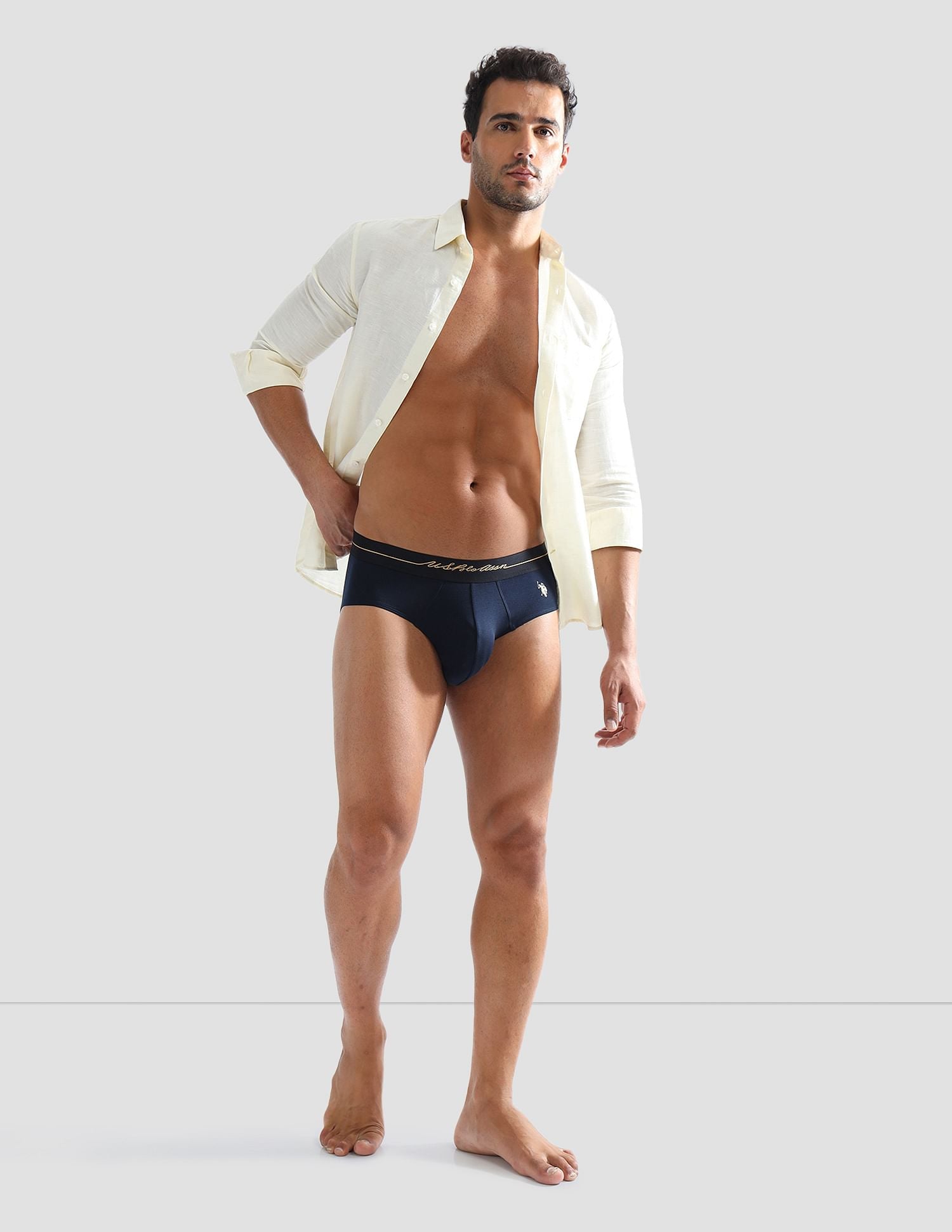 Elasticized Waist Solid PB004 Briefs - Pack of 1 Navy - U.S. POLO ASSN. | Large
