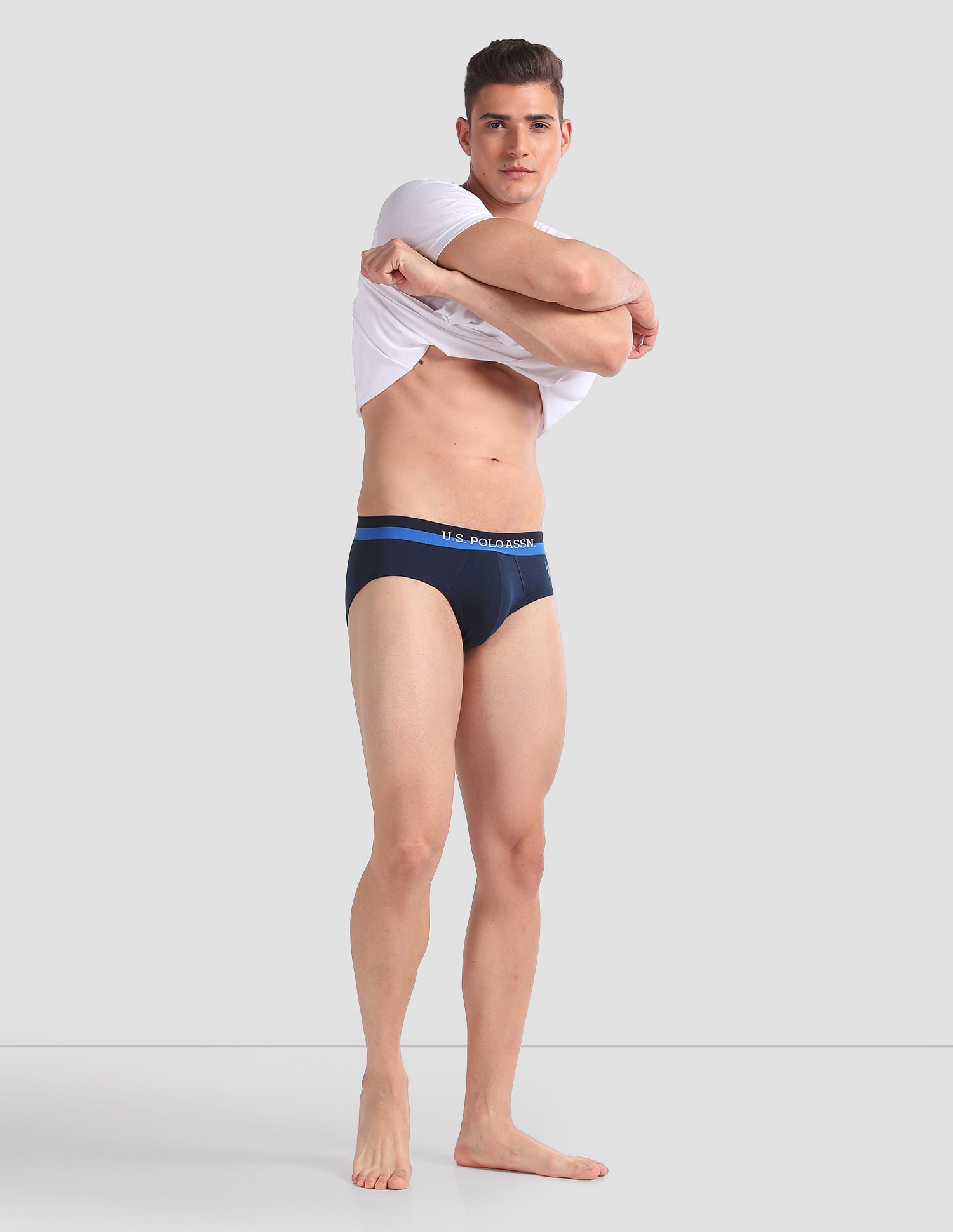 Elasticized Waist OEB02 Briefs - Pack Of 2 Navy and Blue - U.S. POLO ASSN. | Large