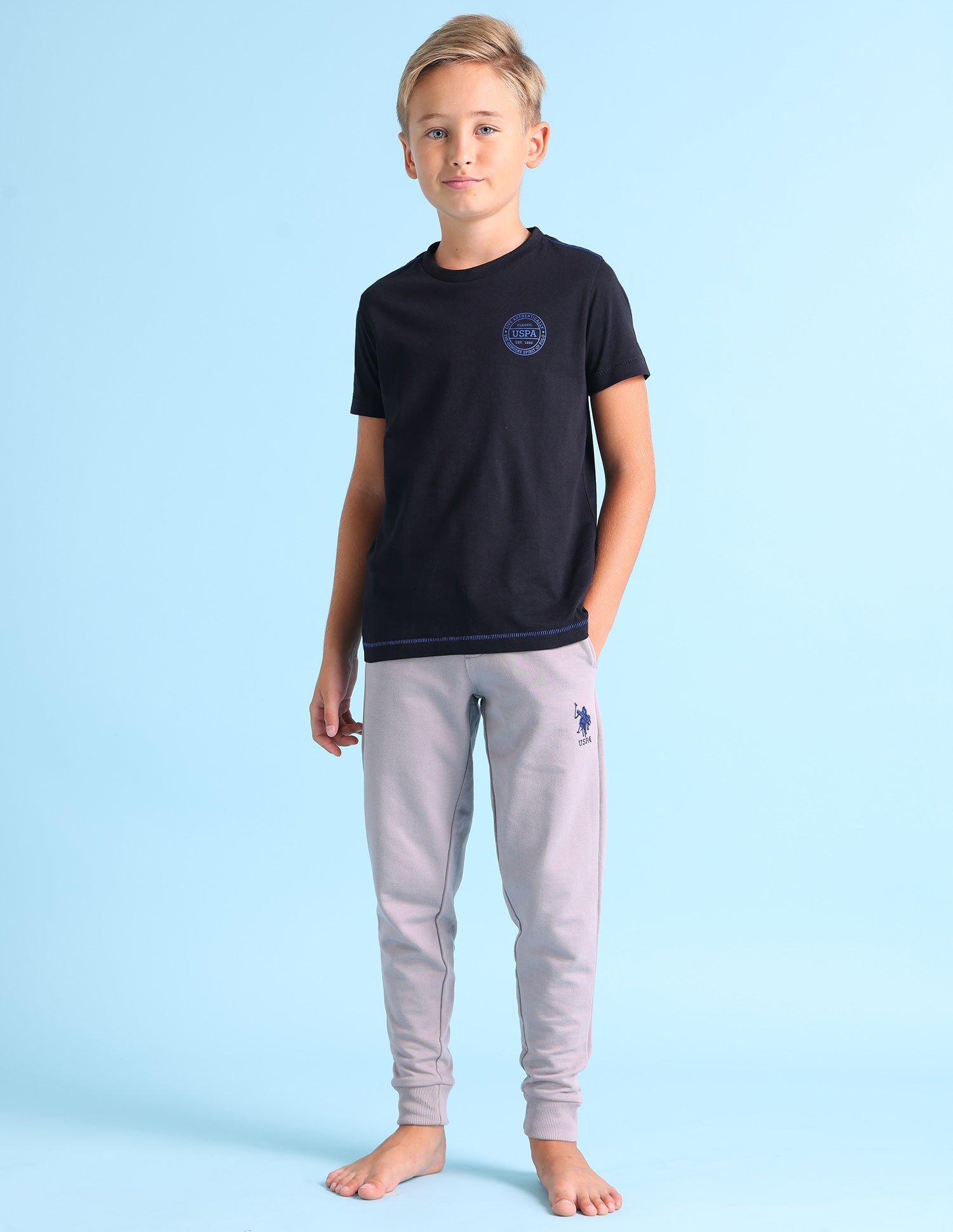 Ribbed Neck Cotton IKEA Lounge T-Shirt - Pack Of 1 Black - U.S. POLO ASSN. | Large