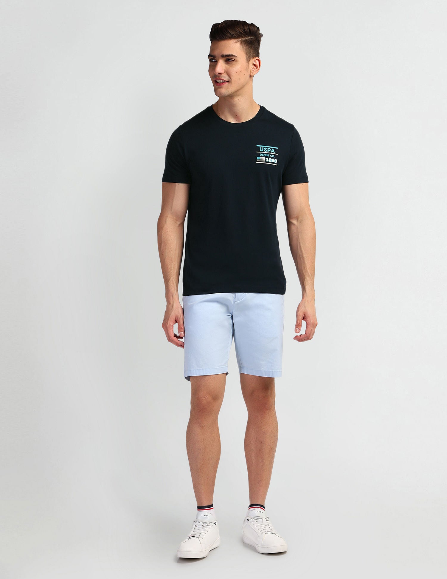 Brand Print Muscle Fit T-Shirt Navy - U.S. POLO ASSN. | Large